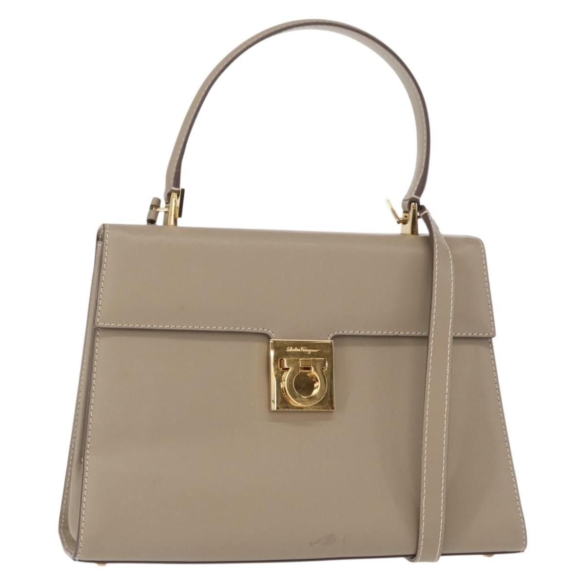 Salvatore Ferragamo Salvatore Ferragamo Gancini Top Handle Flap Bag Leather Size ONE SIZE - 19 Thumbnail
