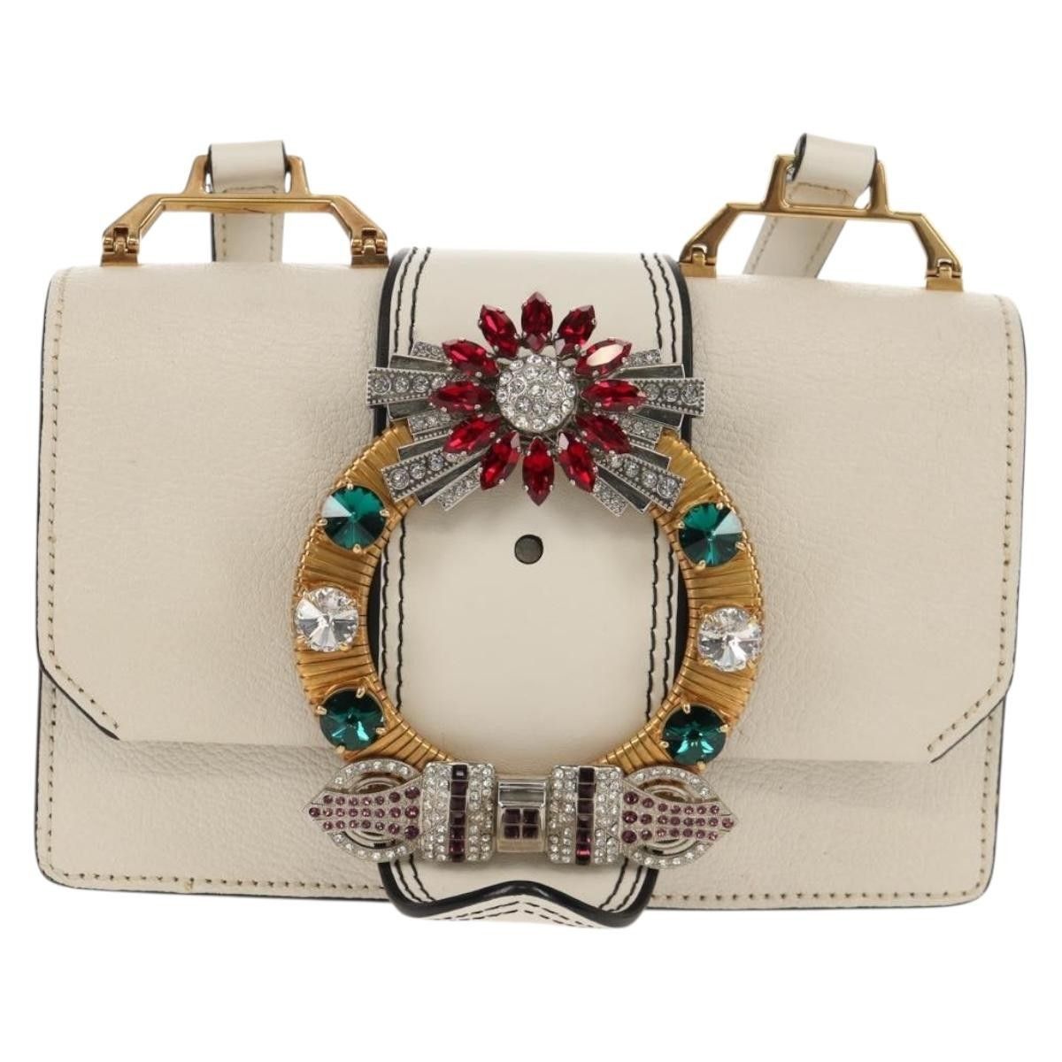 Miu Miu Miu Miu Madras Crystal Buckle Leather Size ONE SIZE - 21 Thumbnail