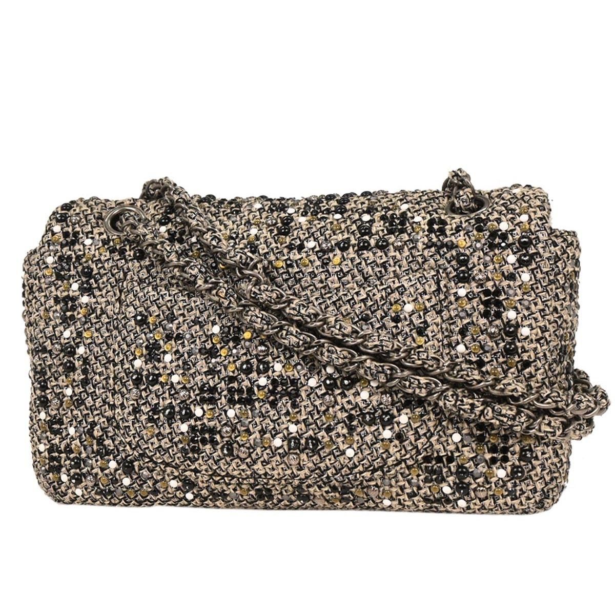 Chanel Chanel Vintage CC Chain Flap Bag Tweed Size ONE SIZE - 2 Thumbnail