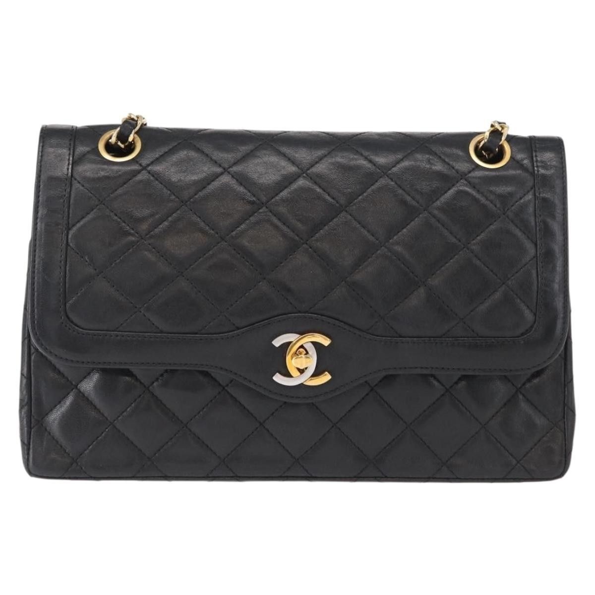 Chanel Chanel Vintage Two Tone CC Flap Bag Quilted Lambskin Size ONE SIZE - 23 Thumbnail