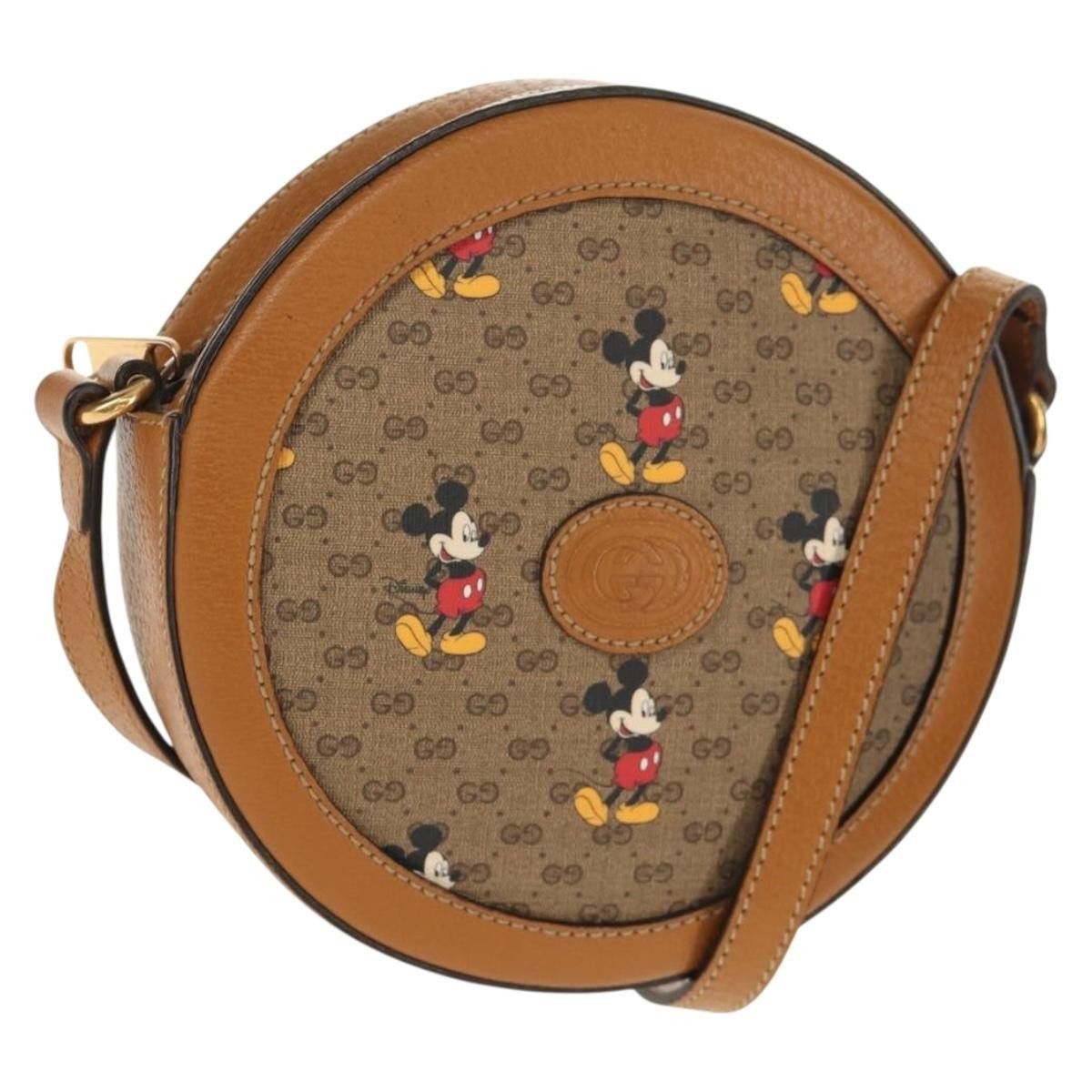 Gucci Gucci Disney Mickey Mouse Round Shoulder Bag Printed Mini GG Coated Canvas Size ONE SIZE - 20 Thumbnail
