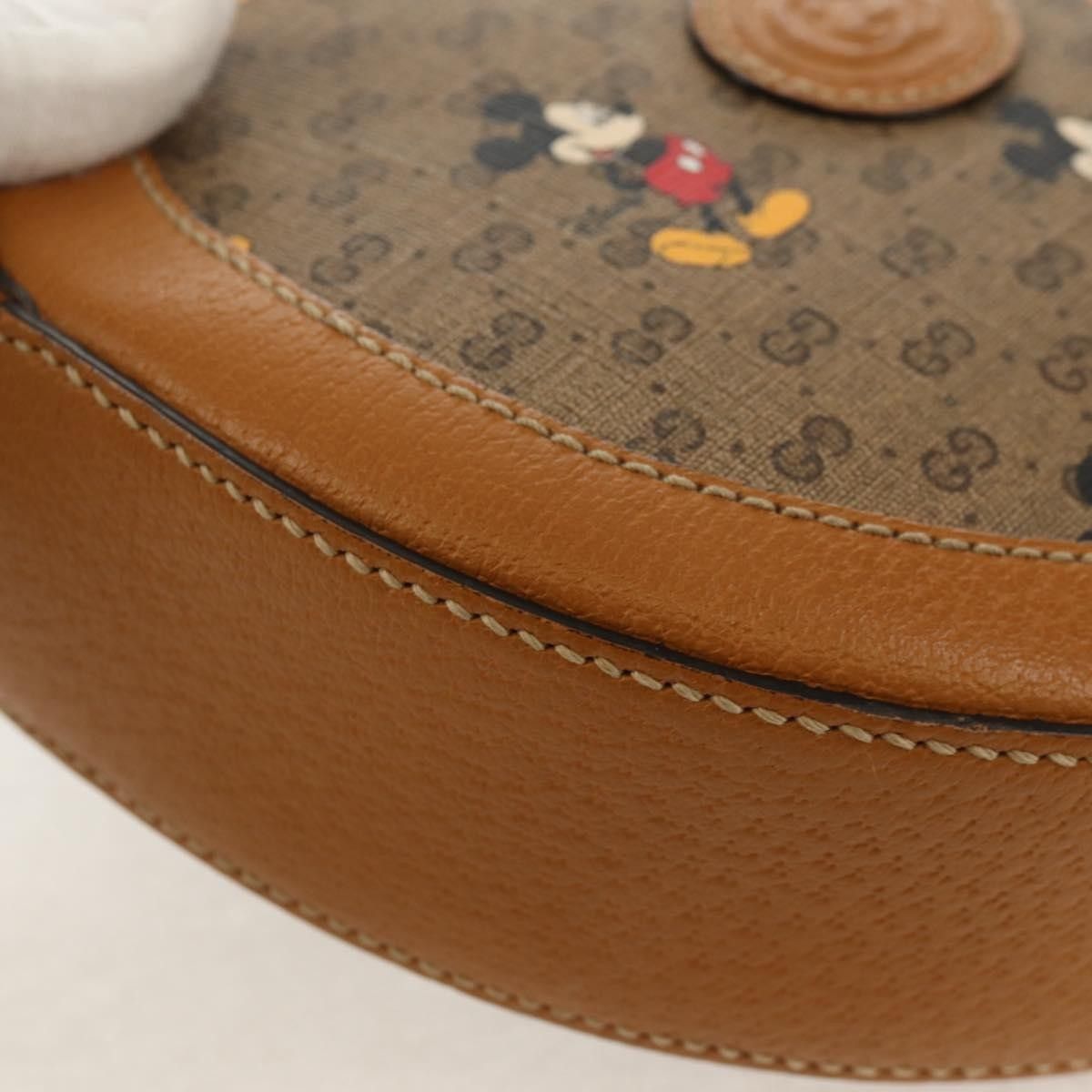 Gucci Gucci Disney Mickey Mouse Round Shoulder Bag Printed Mini GG Coated Canvas Size ONE SIZE - 9 Thumbnail