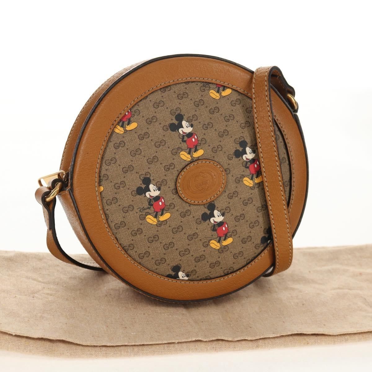 Gucci Gucci Disney Mickey Mouse Round Shoulder Bag Printed Mini GG Coated Canvas Size ONE SIZE - 15 Thumbnail