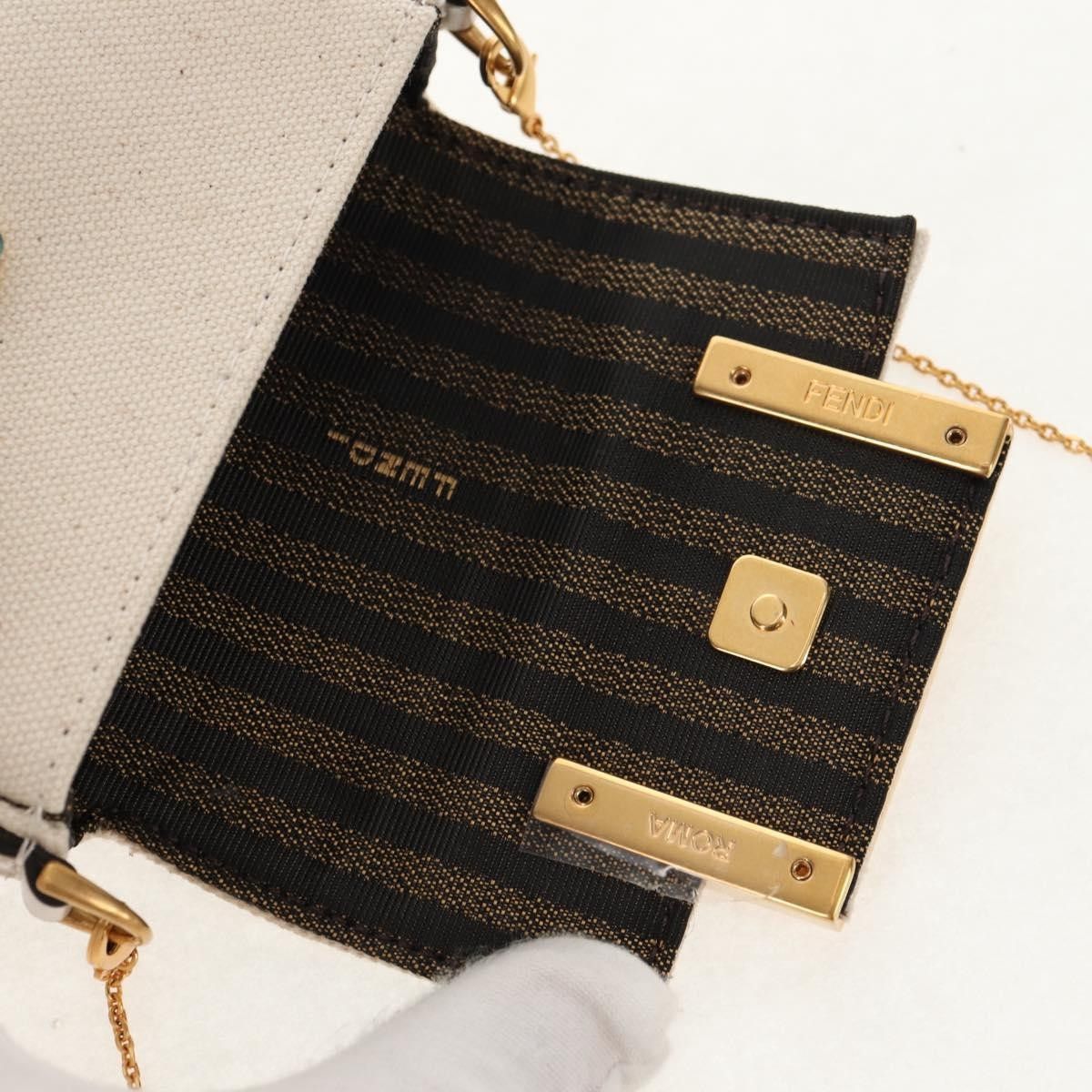 Fendi Fendi Chain Baguette Charm Bag Zucca Embroidered Canvas Size ONE SIZE - 23 Thumbnail