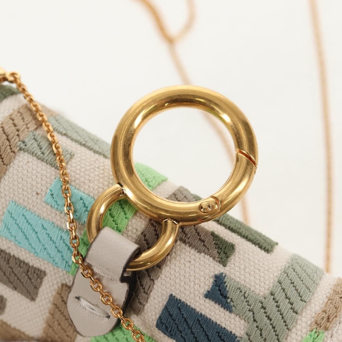 Fendi Fendi Chain Baguette Charm Bag Zucca Embroidered Canvas Size ONE SIZE - 15 Thumbnail