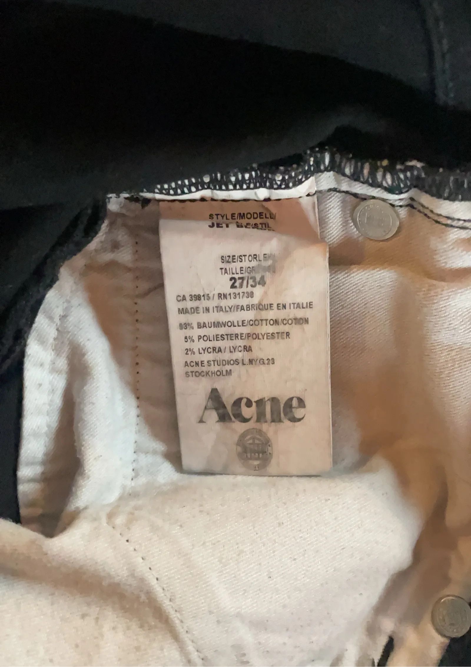 Acne Studios Acne Studios Jet black Jeans Size 27" / US 4 / IT 40 - 3 Thumbnail