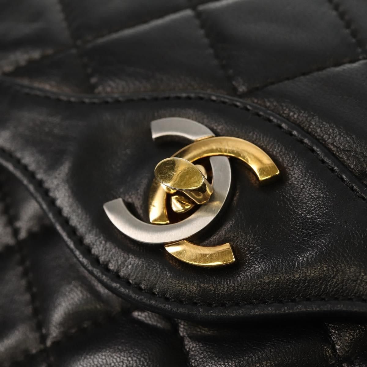 Chanel Chanel Vintage Two Tone CC Flap Bag Quilted Lambskin Size ONE SIZE - 13 Thumbnail