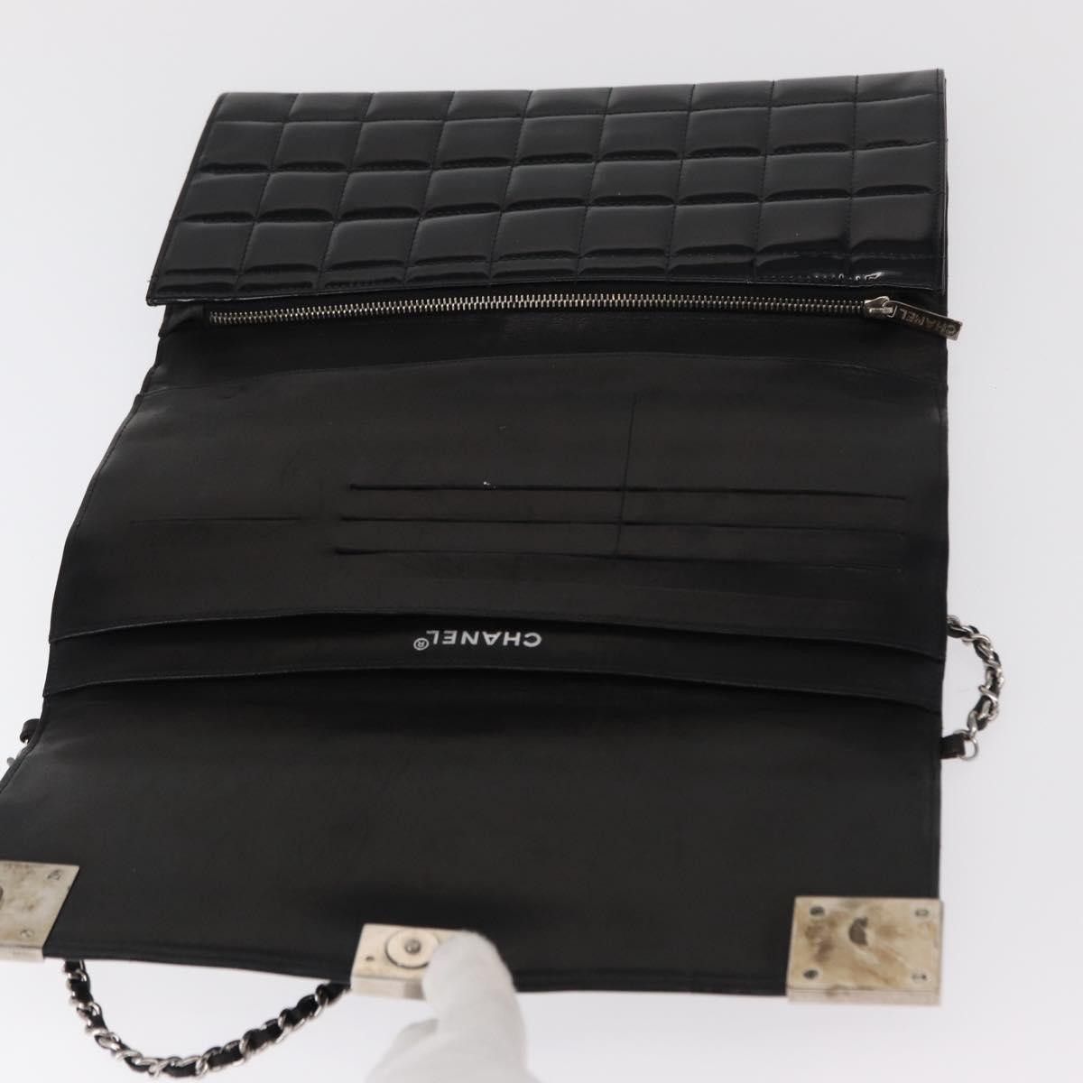 Chanel Chanel Chocolate Bar Chain Clutch Quilted Patent Size ONE SIZE - 15 Thumbnail