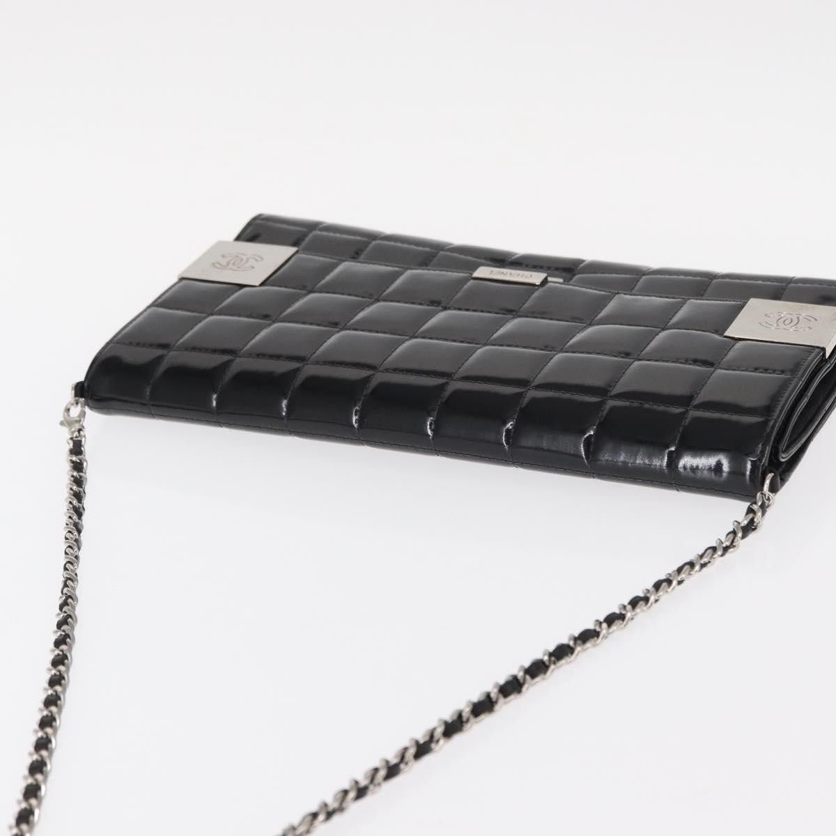 Chanel Chanel Chocolate Bar Chain Clutch Quilted Patent Size ONE SIZE - 18 Thumbnail