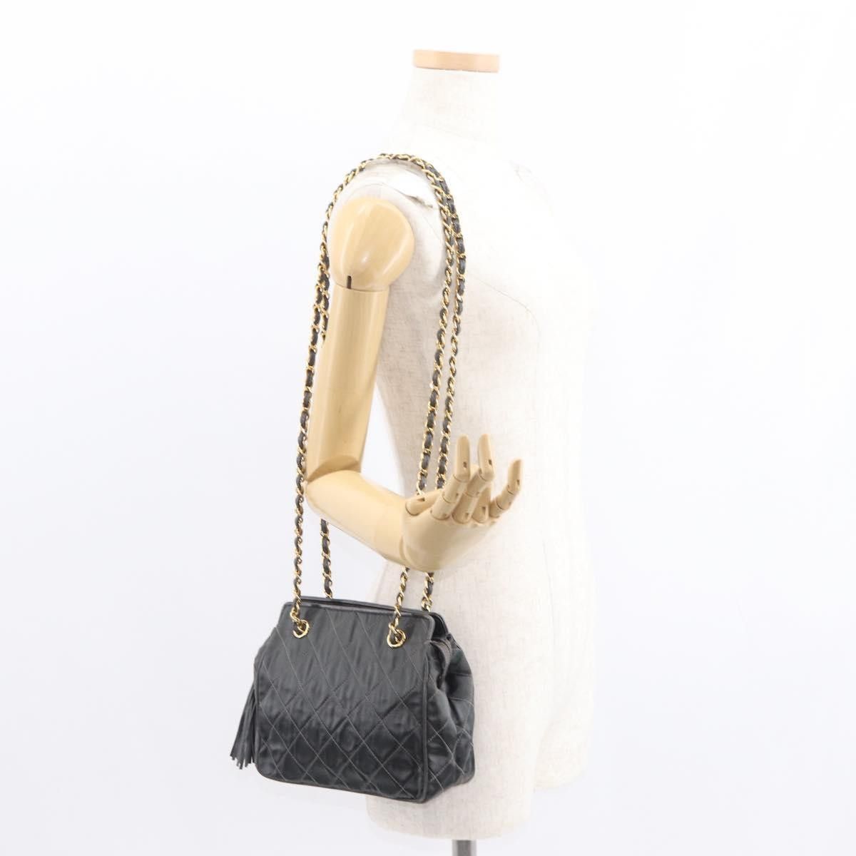 Chanel Chanel Vintage Chain Shoulder Bag Quilted Satin Size ONE SIZE - 16 Thumbnail