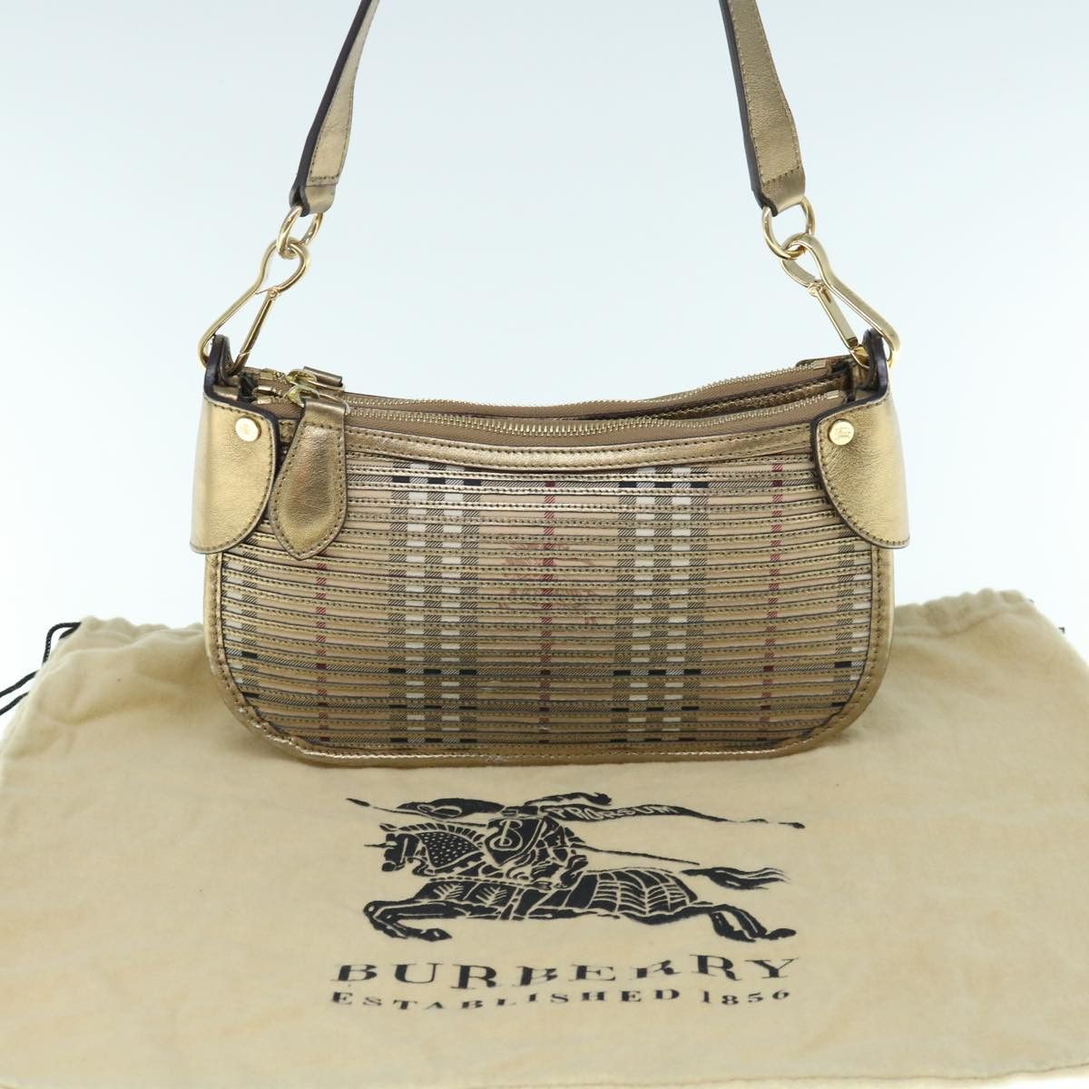 Burberry Burberry Lollard Shoulder Bag Haymarket Canvas with Leather Size ONE SIZE - 9 Thumbnail