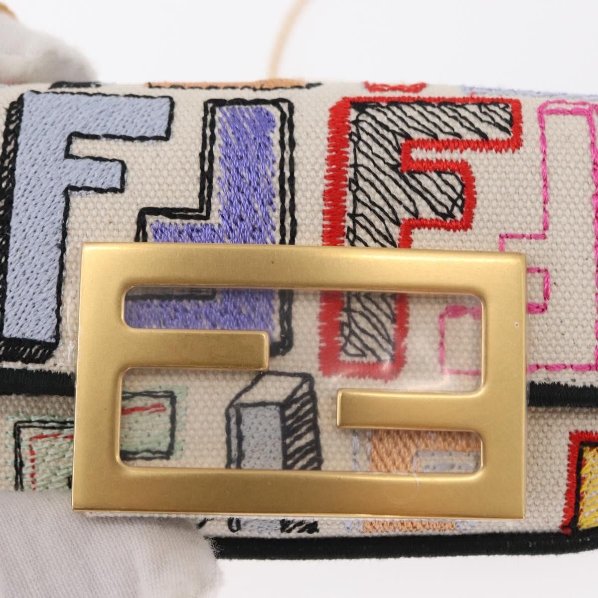 Fendi Fendi Chain Baguette Charm Bag Zucca Canvas Size ONE SIZE - 16 Thumbnail