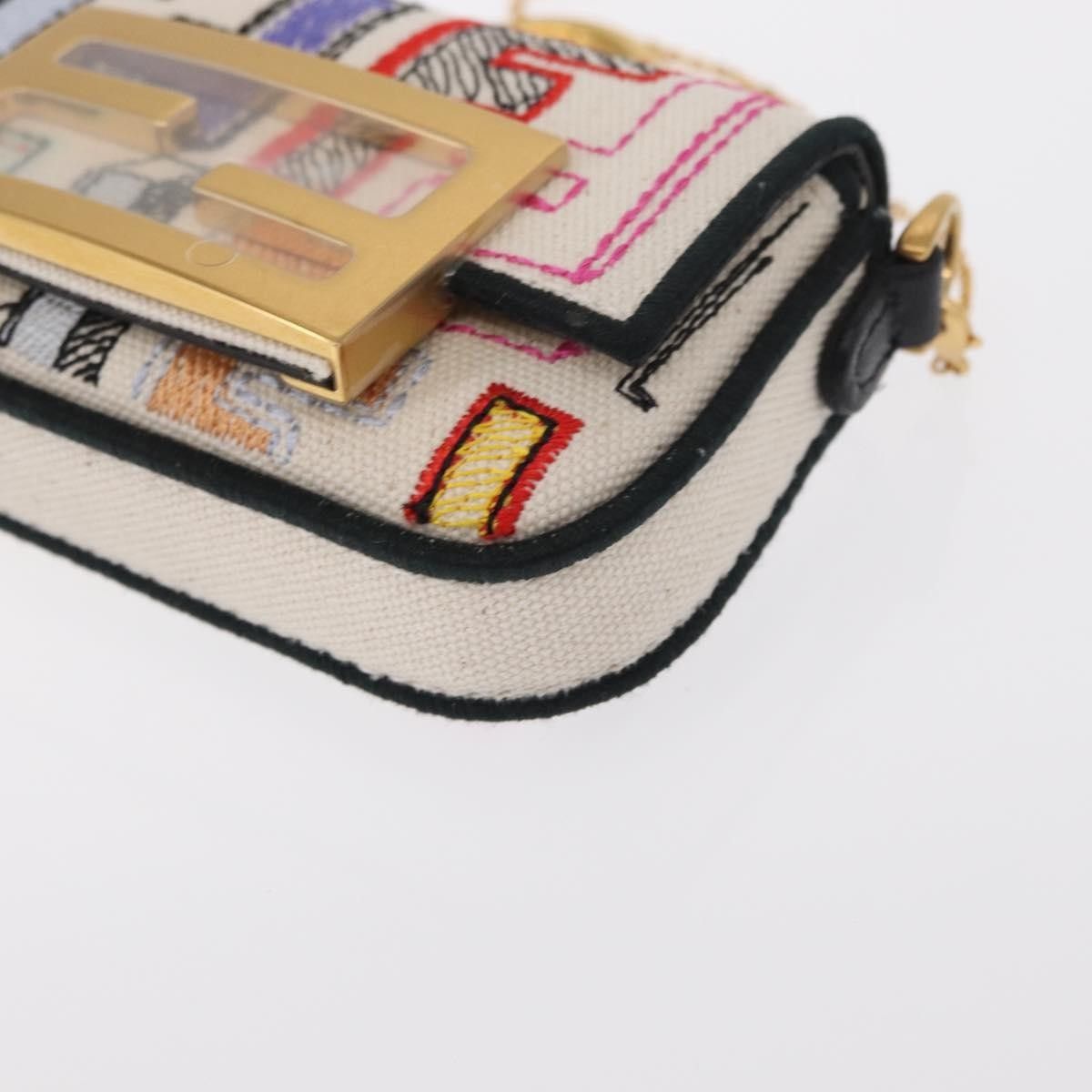 Fendi Fendi Chain Baguette Charm Bag Zucca Canvas Size ONE SIZE - 10 Thumbnail