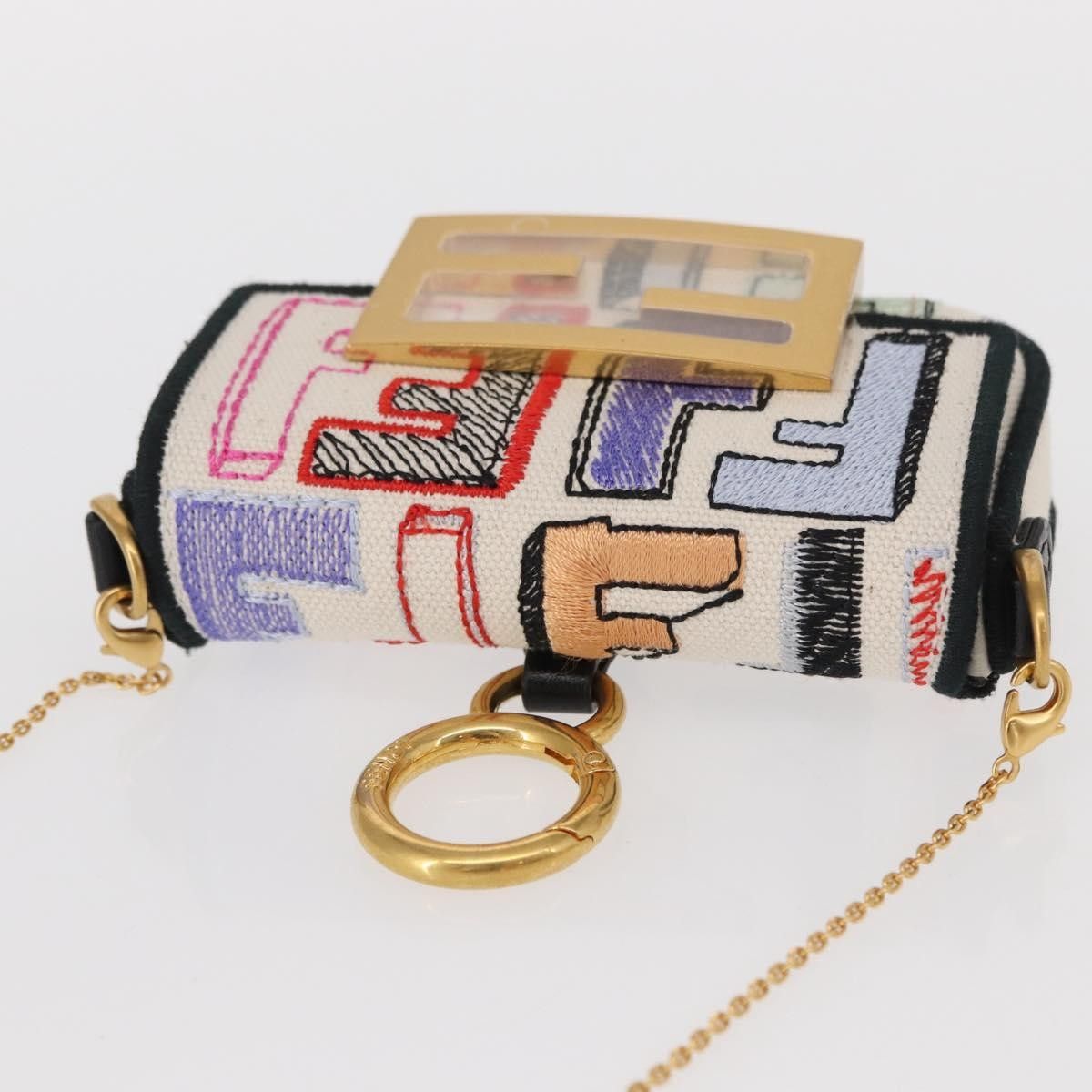 Fendi Fendi Chain Baguette Charm Bag Zucca Canvas Size ONE SIZE - 19 Thumbnail