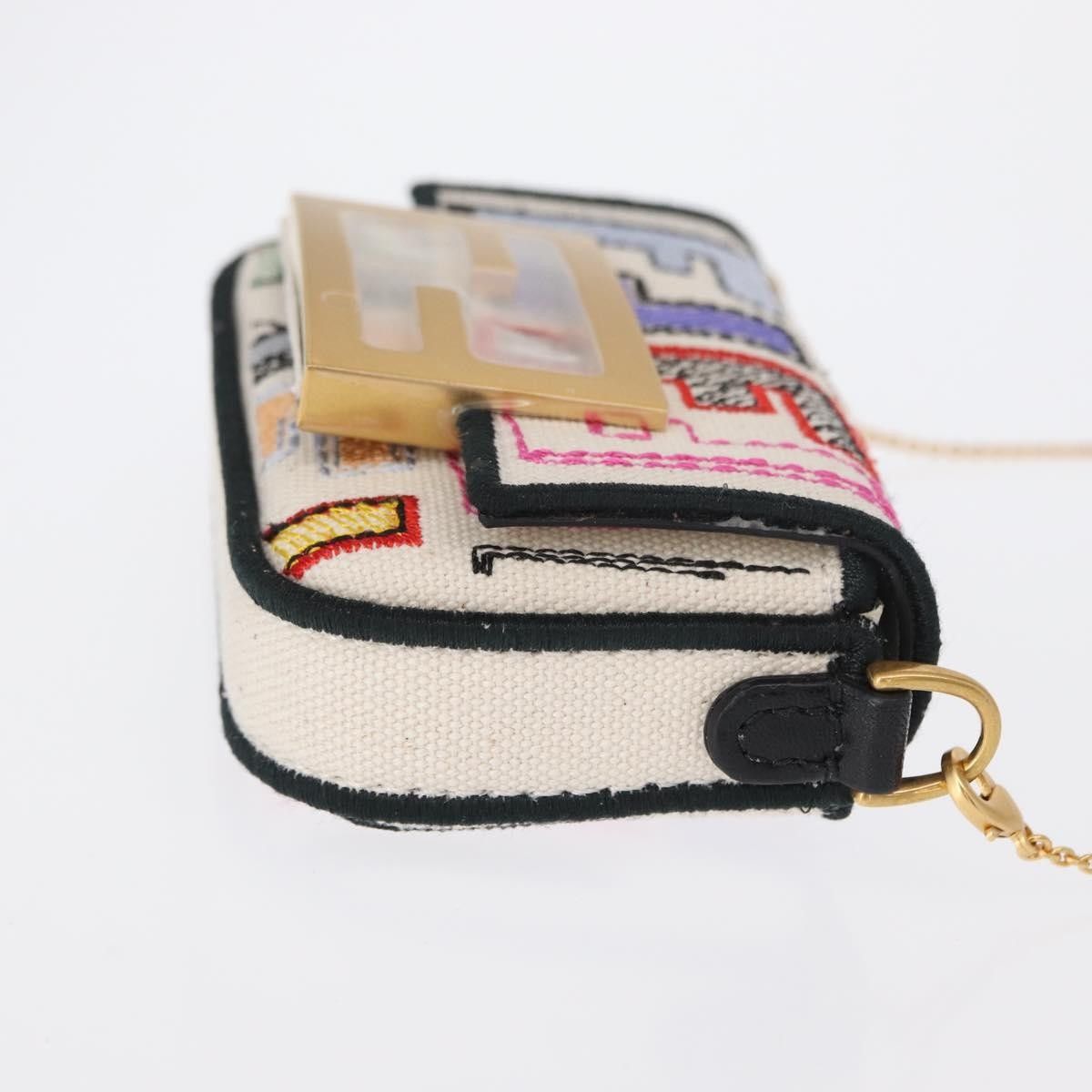 Fendi Fendi Chain Baguette Charm Bag Zucca Canvas Size ONE SIZE - 3 Thumbnail