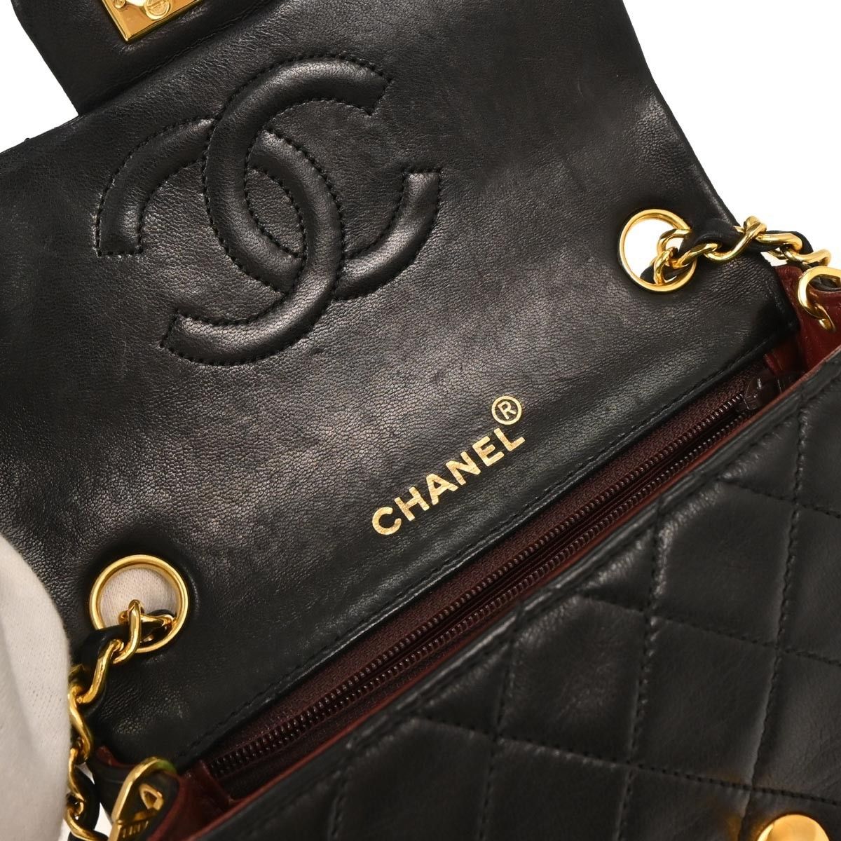 Chanel Chanel Vintage Square Classic Single Flap Bag Quilted Lambskin Size ONE SIZE - 8 Thumbnail