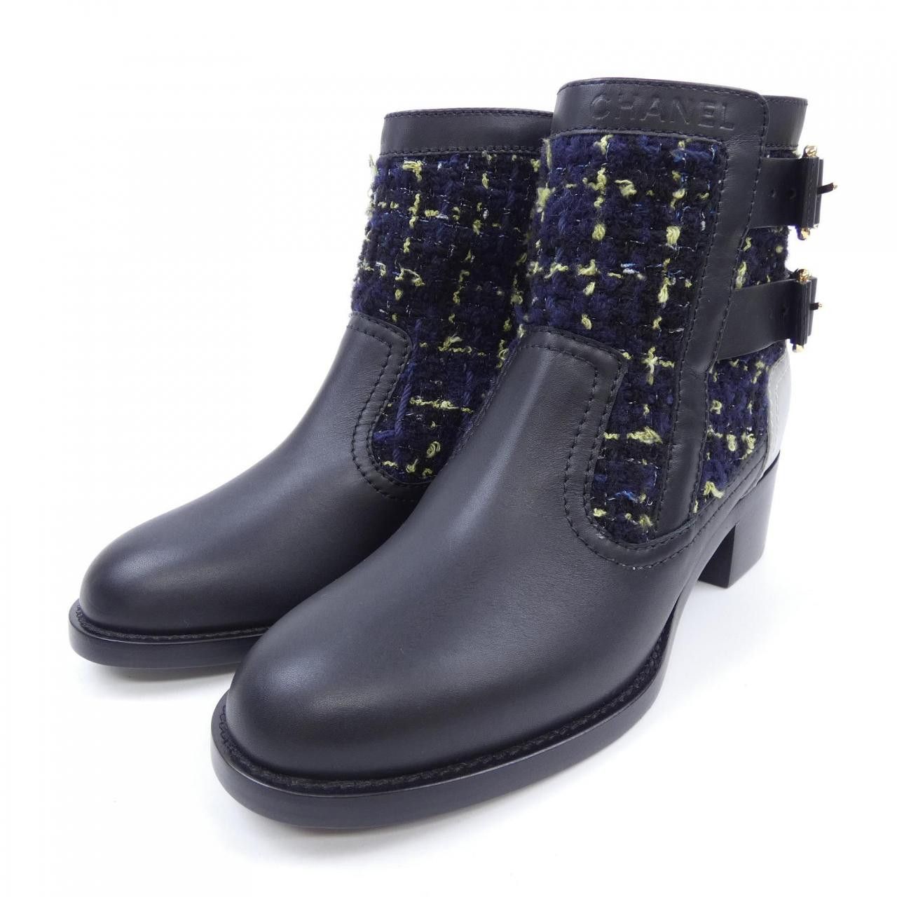 Chanel Chanel Chanel G39334Y56078 Tweed Calfskin Boots Leather Shoes G39334Y56078 DUTY FREE for USA Size ONE SIZE - 3 Thumbnail