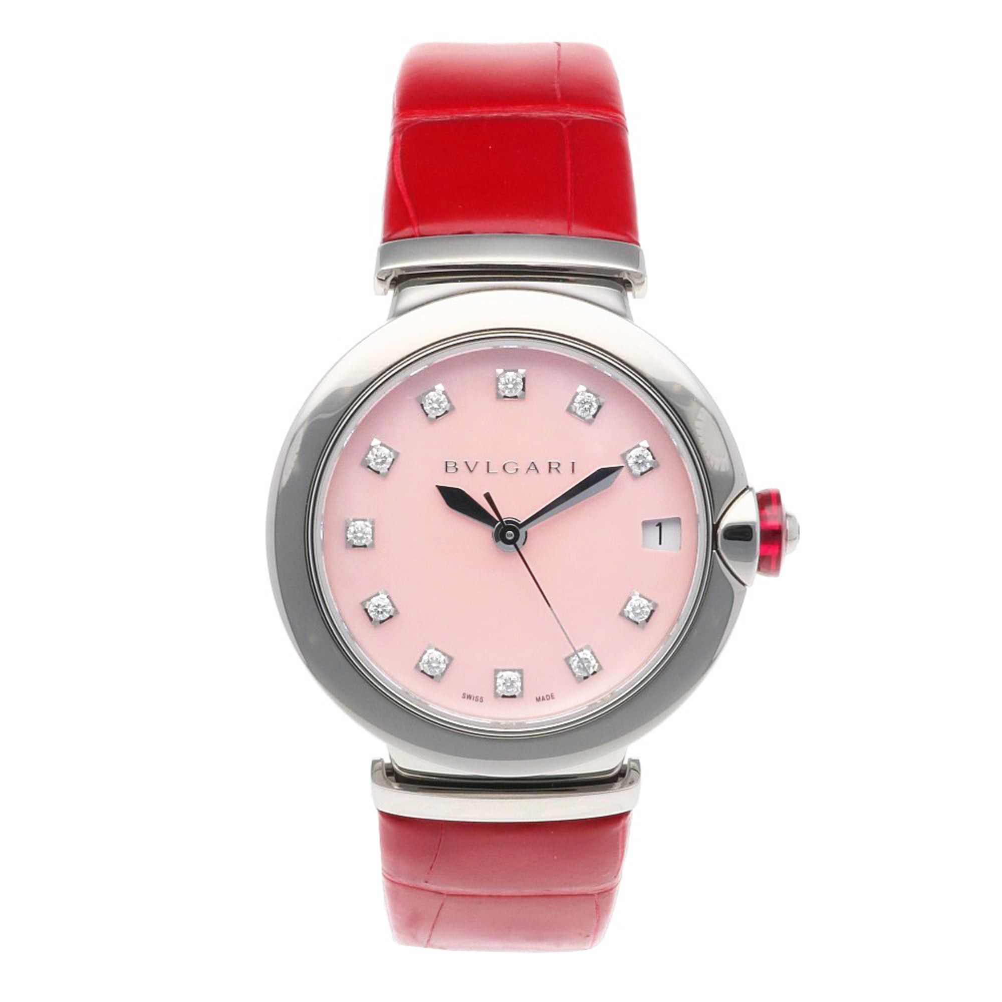 Bvlgari Bvlgari Lucea Stainless Steel Watch LU33C2SLD/11 Automatic Women's BVLGARI Pink Shell with 11 Diamonds, Overhauled Size ONE SIZE - 8 Thumbnail