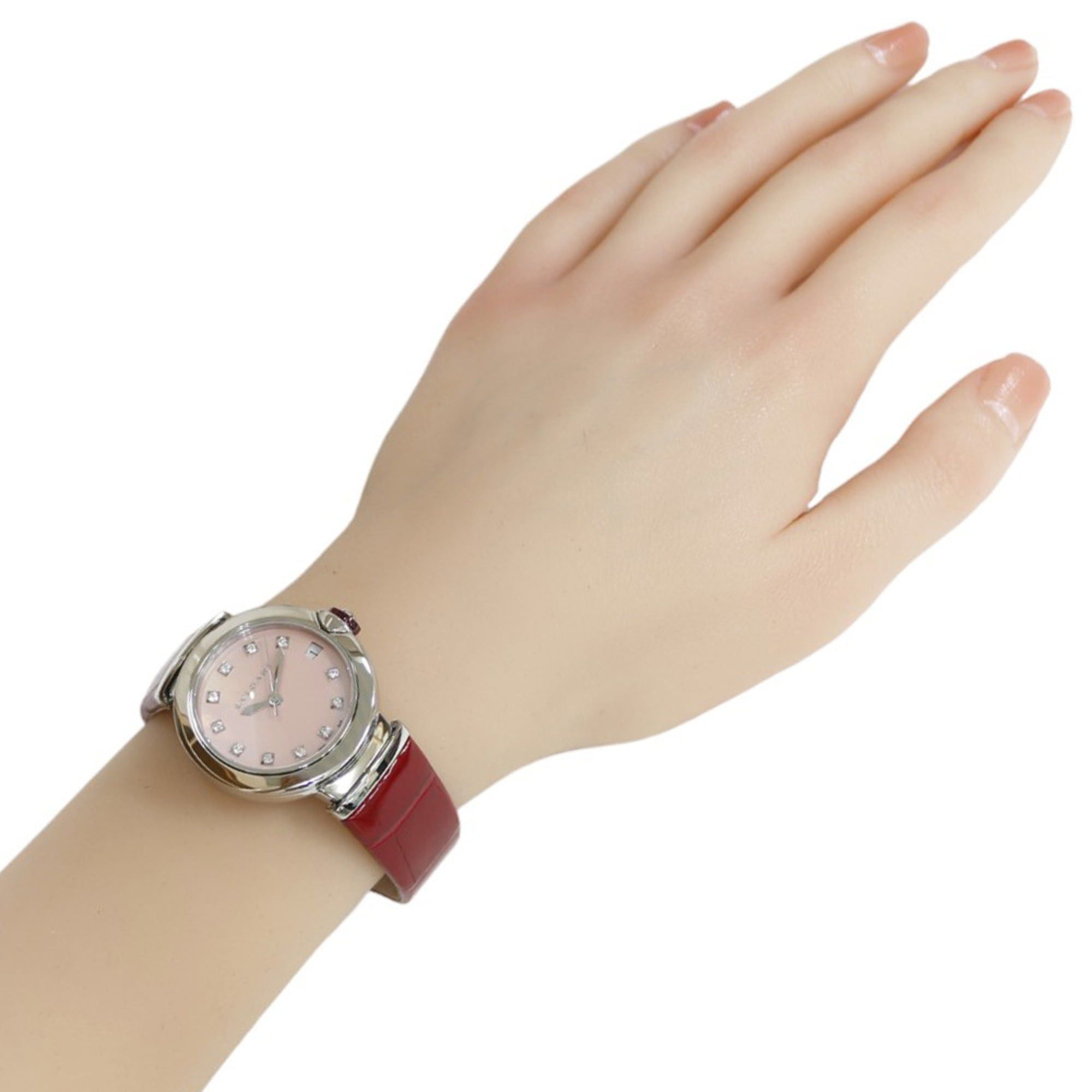 Bvlgari Bvlgari Lucea Stainless Steel Watch LU33C2SLD/11 Automatic Women's BVLGARI Pink Shell with 11 Diamonds, Overhauled Size ONE SIZE - 2 Thumbnail