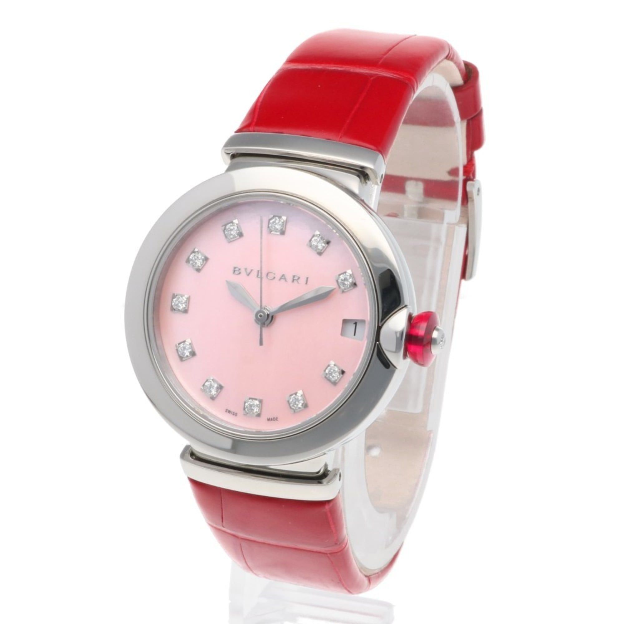 Bvlgari Bvlgari Lucea Stainless Steel Watch LU33C2SLD/11 Automatic Women's BVLGARI Pink Shell with 11 Diamonds, Overhauled Size ONE SIZE - 3 Thumbnail