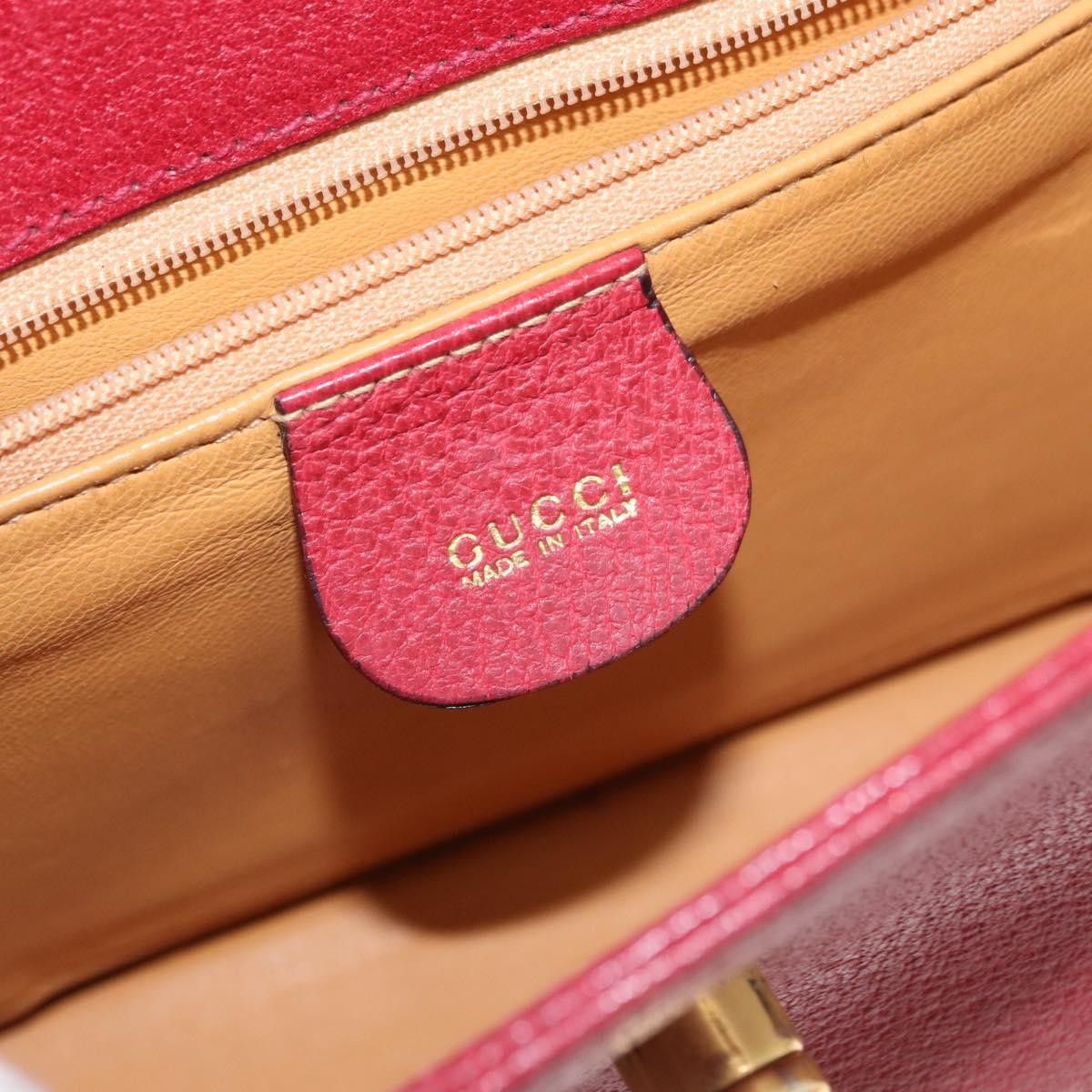 Gucci Gucci Vintage Bamboo Handle Bag Leather Size ONE SIZE - 6 Thumbnail