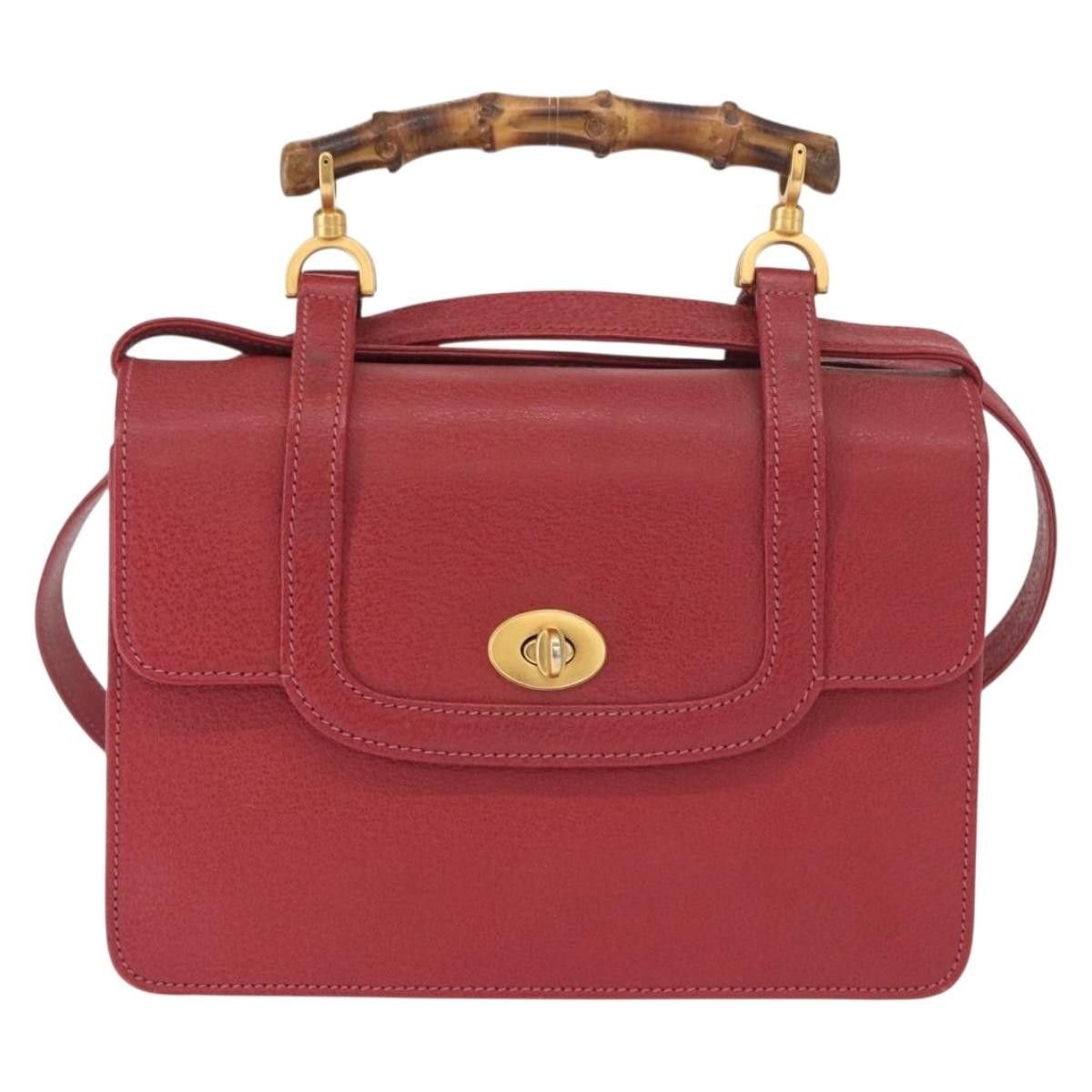 Gucci Gucci Vintage Bamboo Handle Bag Leather Size ONE SIZE - 24 Thumbnail