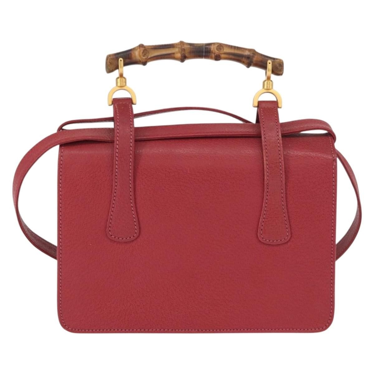 Gucci Gucci Vintage Bamboo Handle Bag Leather Size ONE SIZE - 2 Thumbnail
