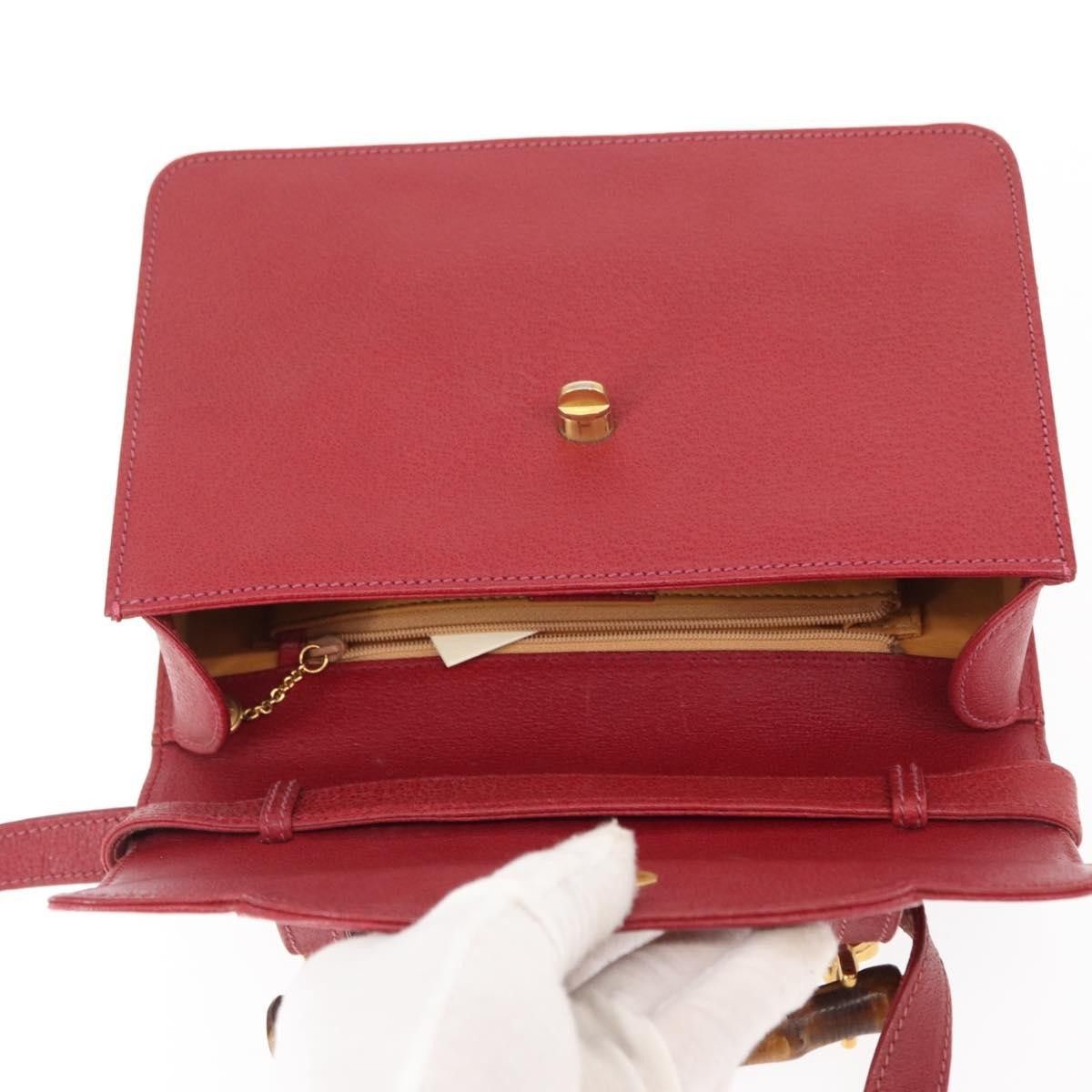 Gucci Gucci Vintage Bamboo Handle Bag Leather Size ONE SIZE - 19 Thumbnail