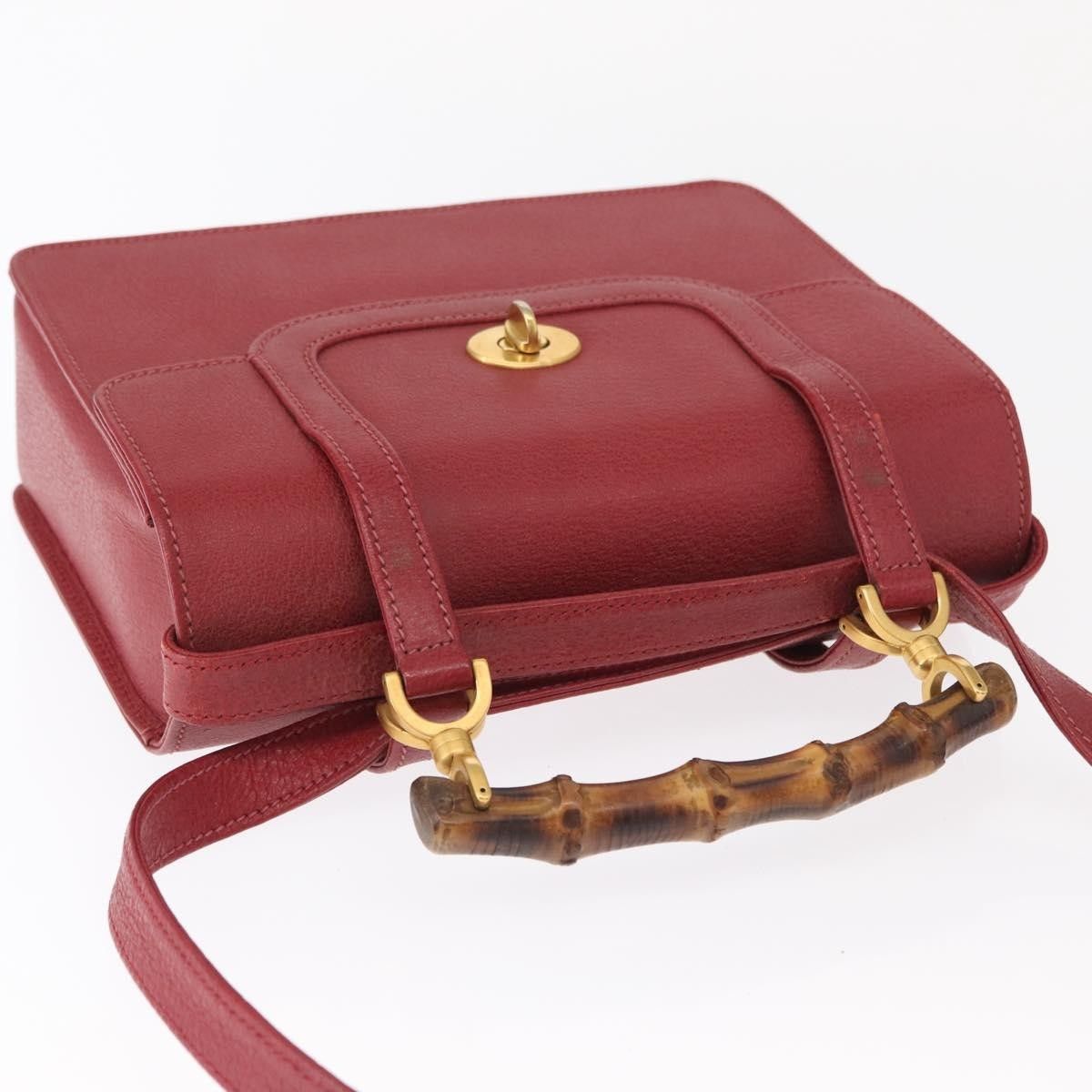 Gucci Gucci Vintage Bamboo Handle Bag Leather Size ONE SIZE - 18 Thumbnail