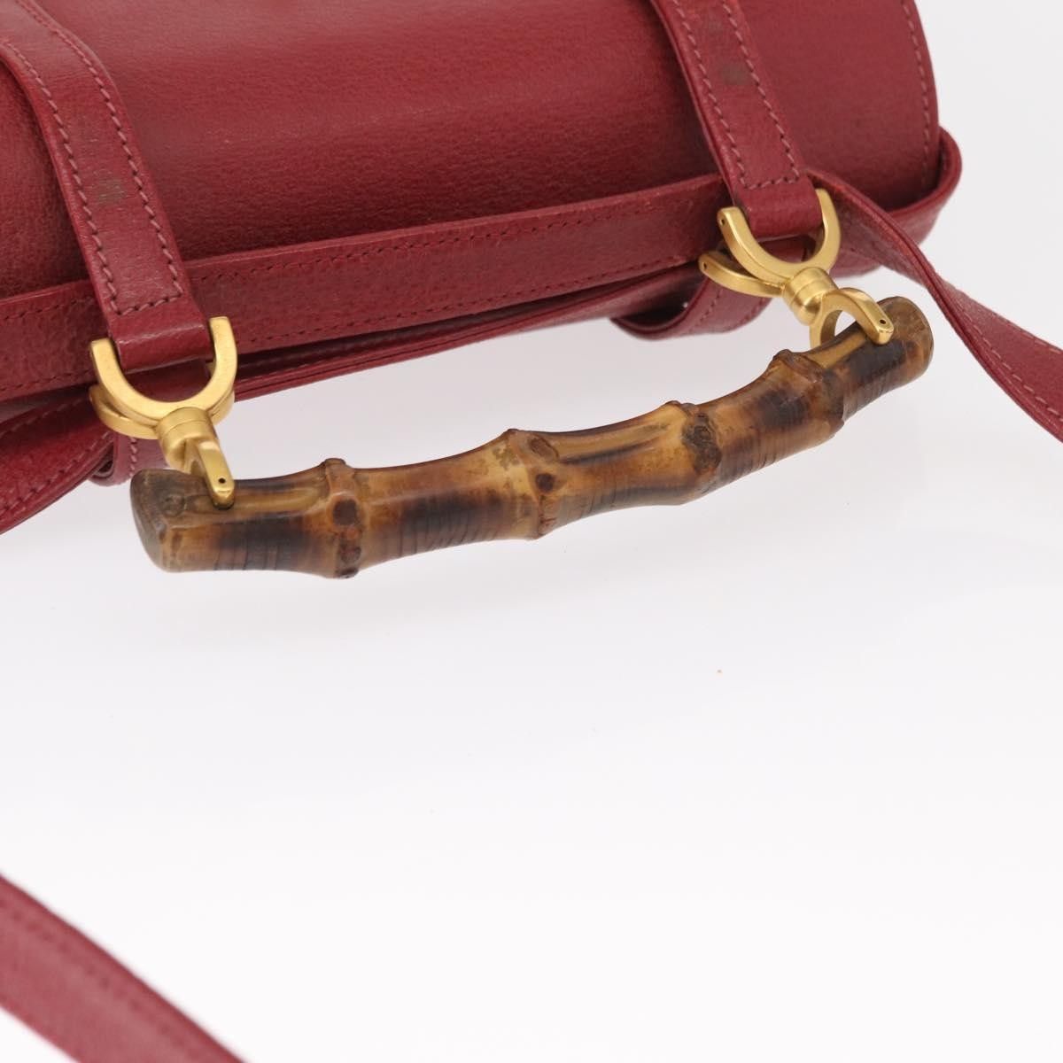 Gucci Gucci Vintage Bamboo Handle Bag Leather Size ONE SIZE - 8 Thumbnail
