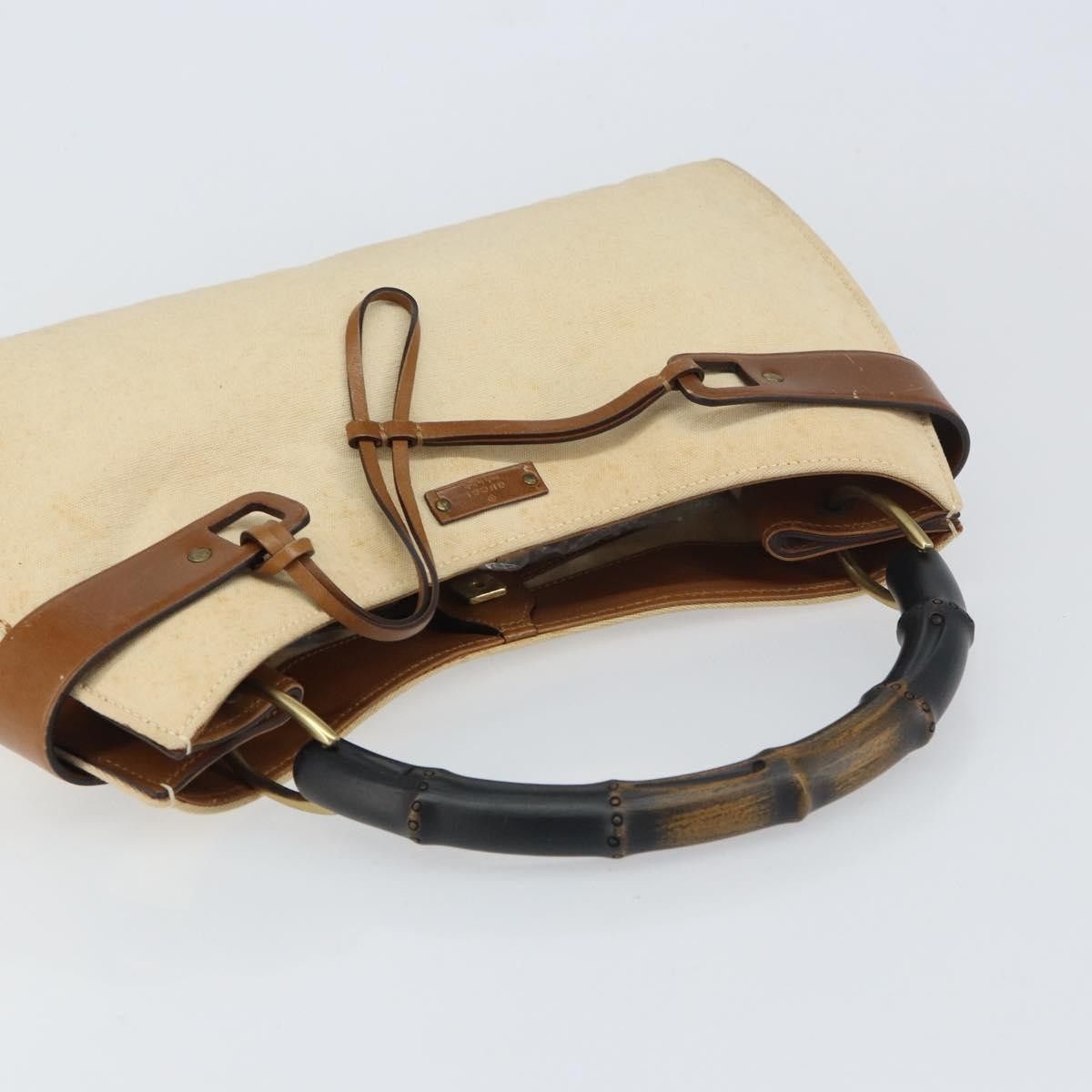 Gucci Gucci Vintage Bamboo Handle Bag Canvas Size ONE SIZE - 8 Thumbnail