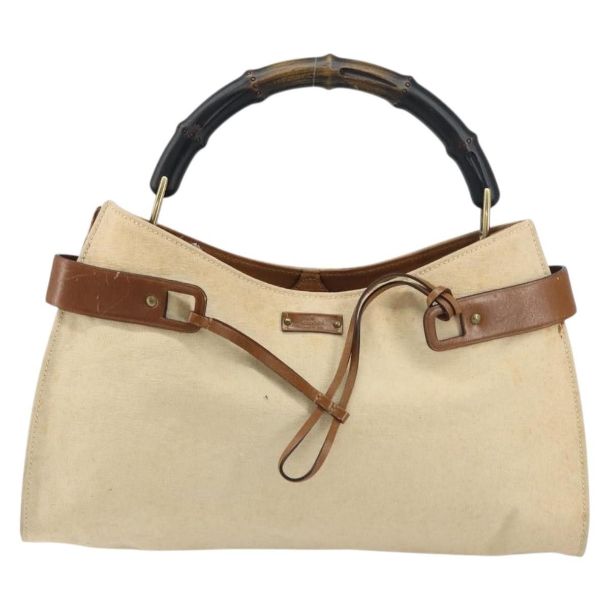 Gucci Gucci Vintage Bamboo Handle Bag Canvas Size ONE SIZE - 16 Thumbnail