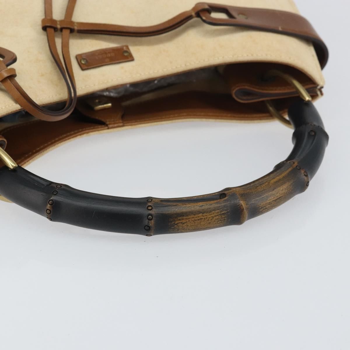 Gucci Gucci Vintage Bamboo Handle Bag Canvas Size ONE SIZE - 17 Thumbnail
