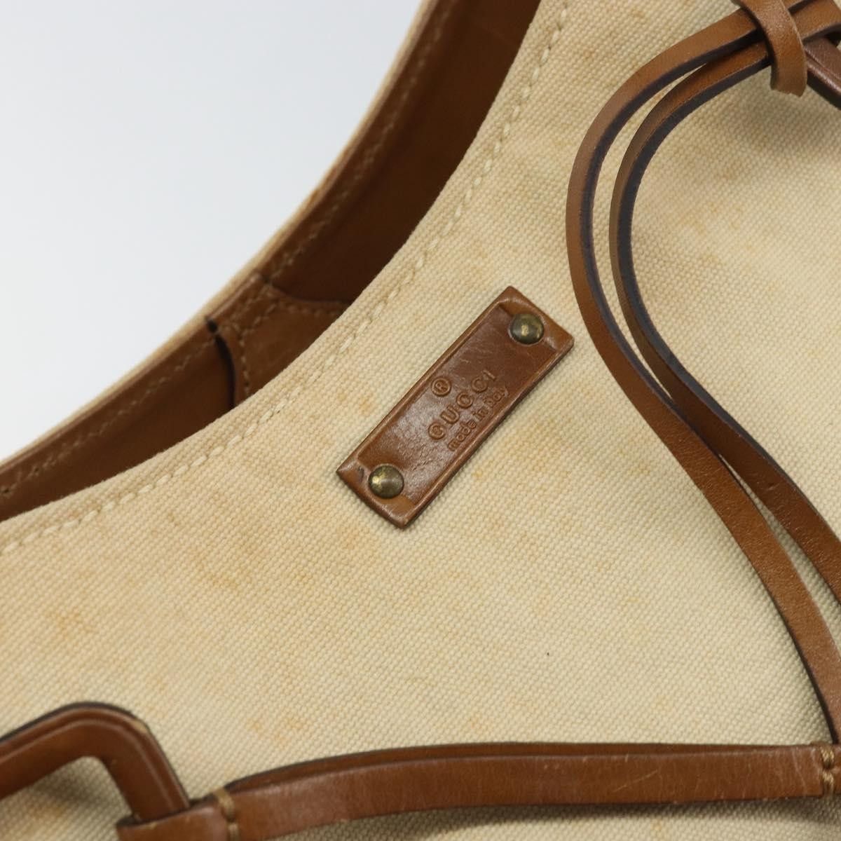 Gucci Gucci Vintage Bamboo Handle Bag Canvas Size ONE SIZE - 19 Thumbnail
