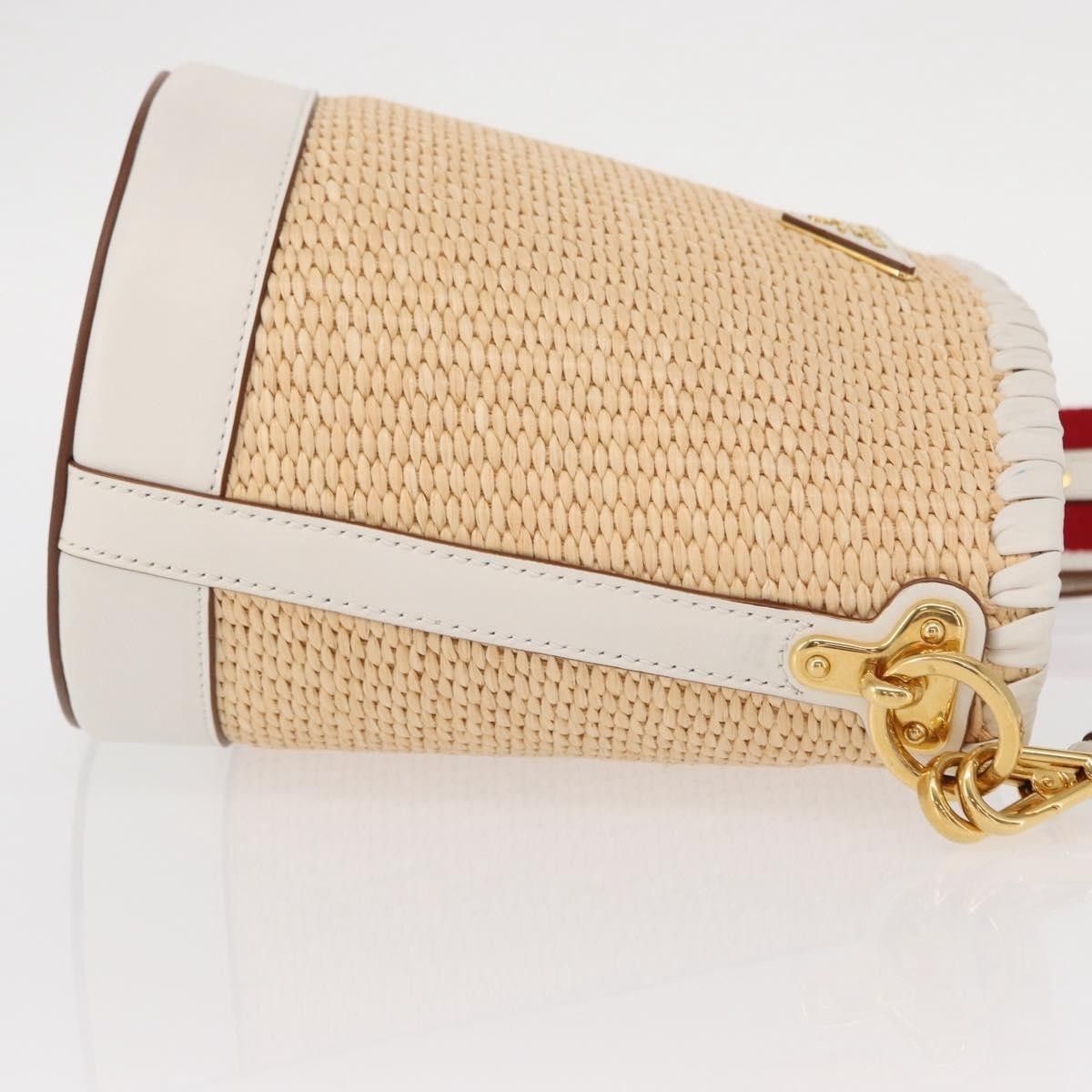 Prada Prada Bucket Bag Woven Raffia with Leather Size ONE SIZE - 3 Thumbnail