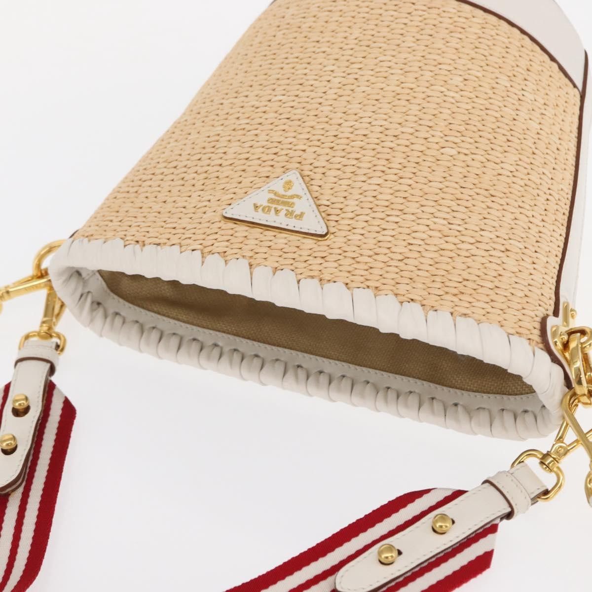 Prada Prada Bucket Bag Woven Raffia with Leather Size ONE SIZE - 15 Thumbnail