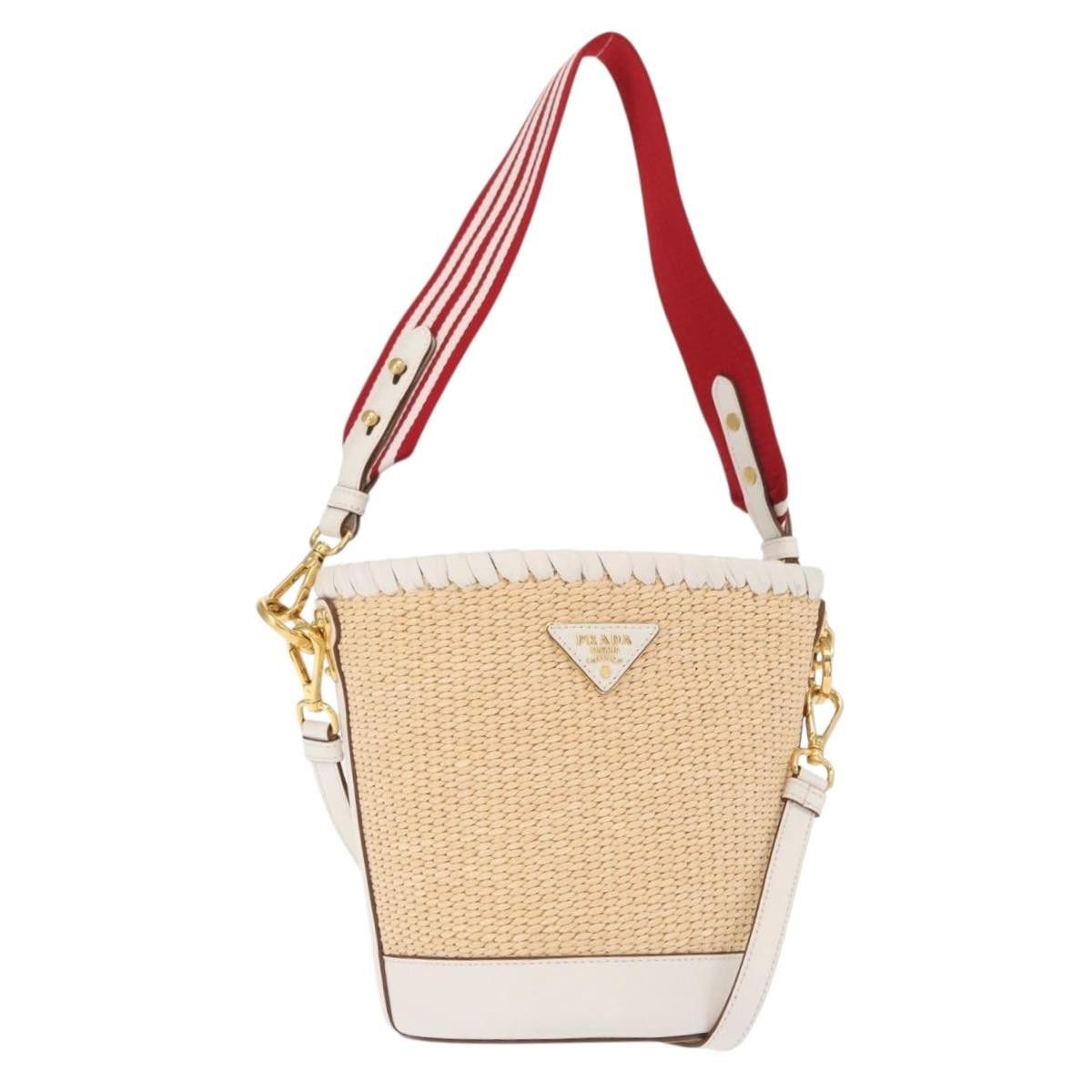 Prada Prada Bucket Bag Woven Raffia with Leather Size ONE SIZE - 20 Thumbnail