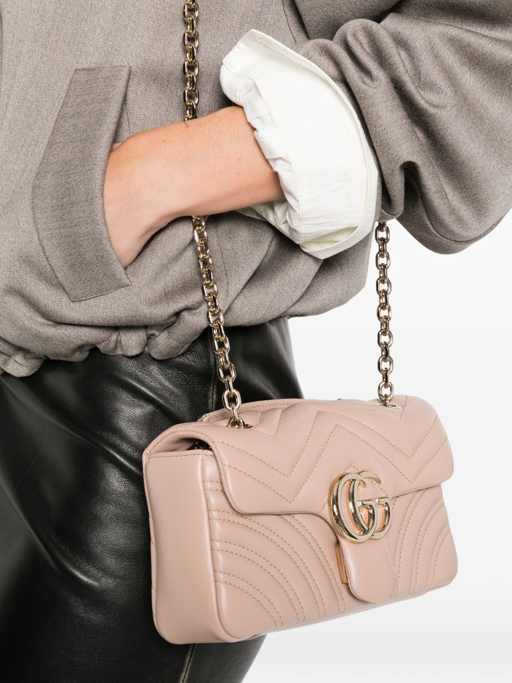 Gucci GG MARMONT LEATHER SHOULDER BAG Size ONE SIZE - 3 Thumbnail