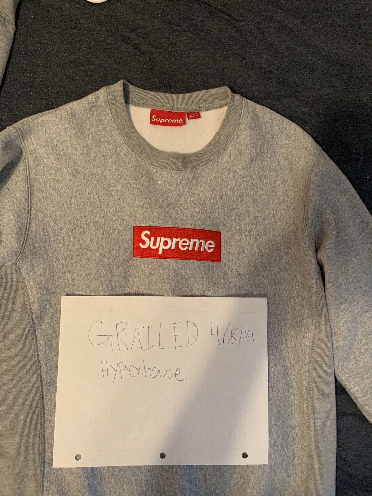 Supreme Supreme Box Logo Crewneck Heather Grey(fw15) | Grailed