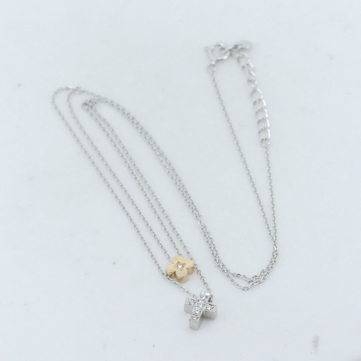 Mikimoto Mikimoto Mikimoto Perlita Au750 White Gold Au750 Yellow Gold Necklace Metal Necklace DUTY FREE for USA Size ONE SIZE - 2 Thumbnail