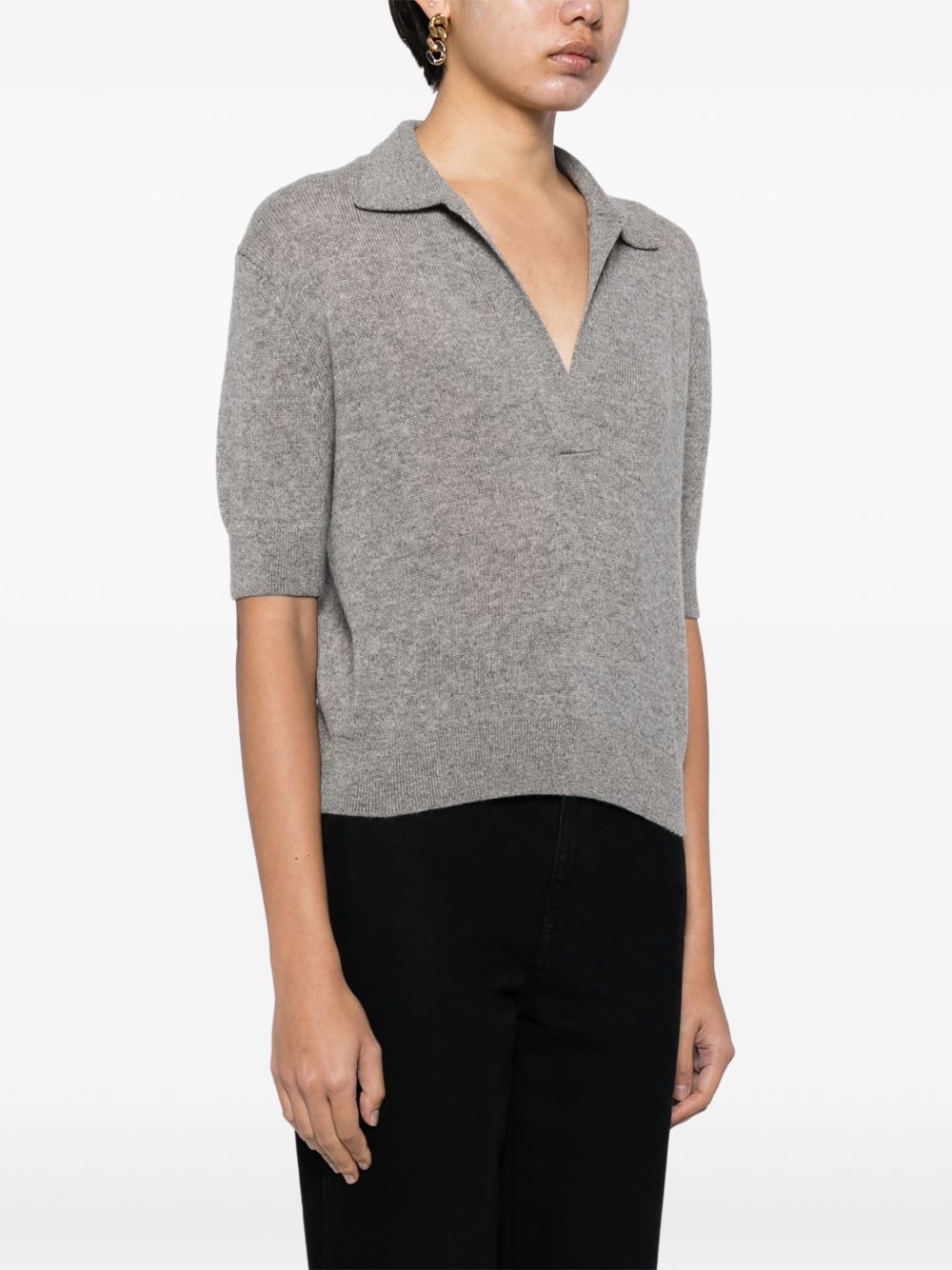 KHAITE SHRUNKEN CASHMERE POLO SHIRT Size L / US 10 / IT 46 - 3 Thumbnail