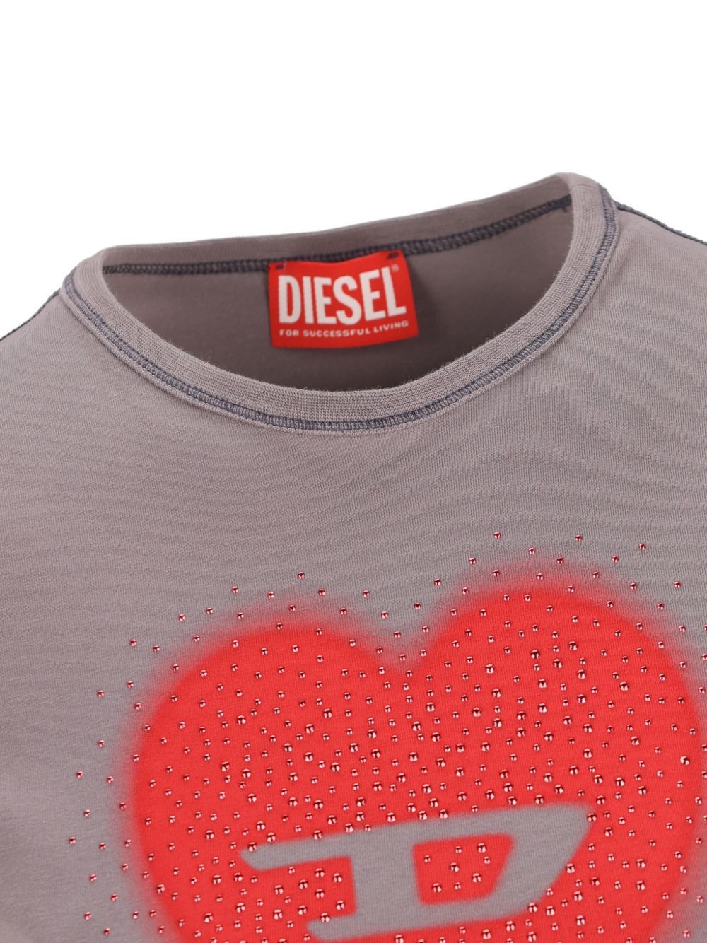Diesel HEART COTTON T-SHIRT Size M / US 6-8 / IT 42-44 - 4 Thumbnail