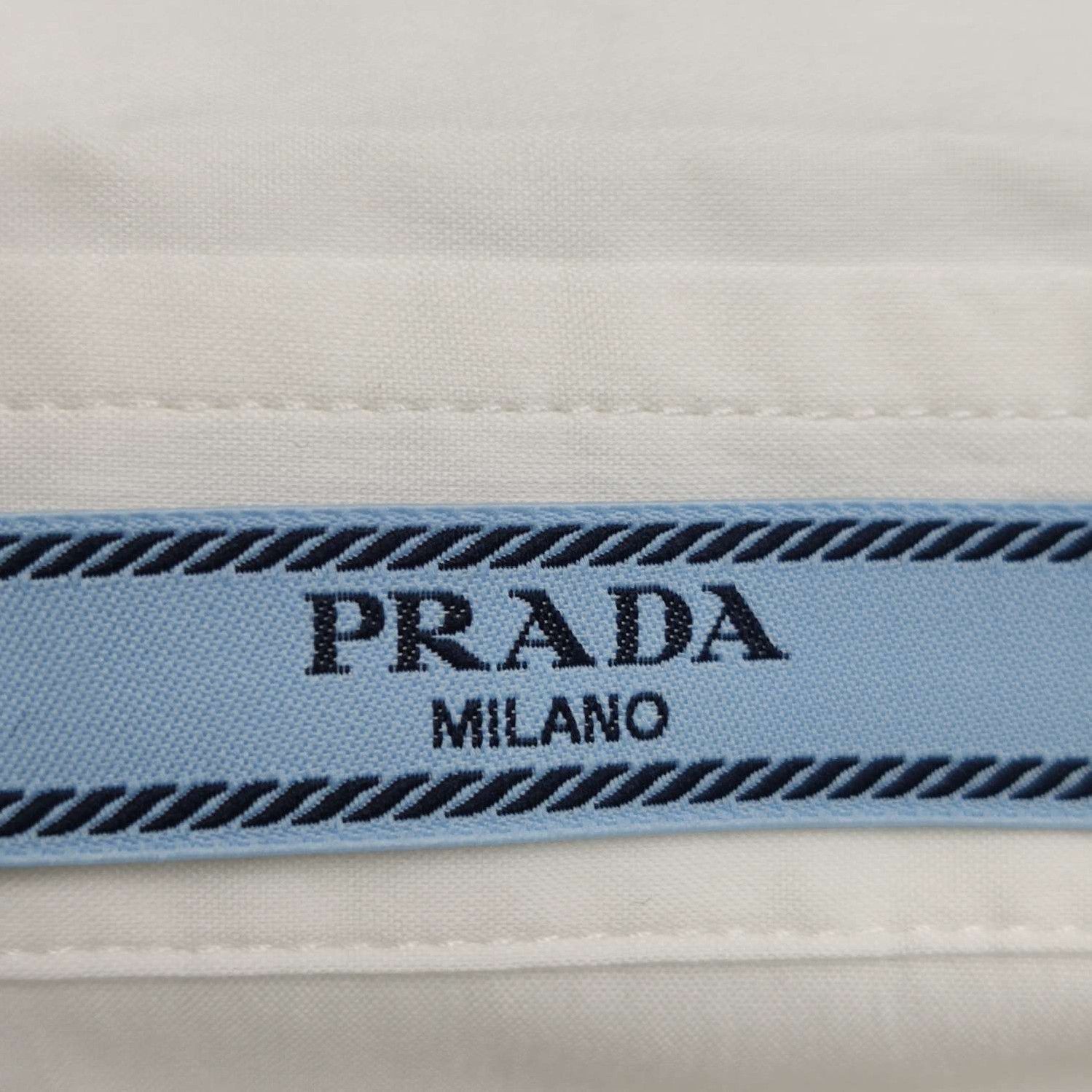 Prada Prada Classic White Cotton Button-Down Shirt 0089 Size M / US 6-8 / IT 42-44 - 4 Thumbnail