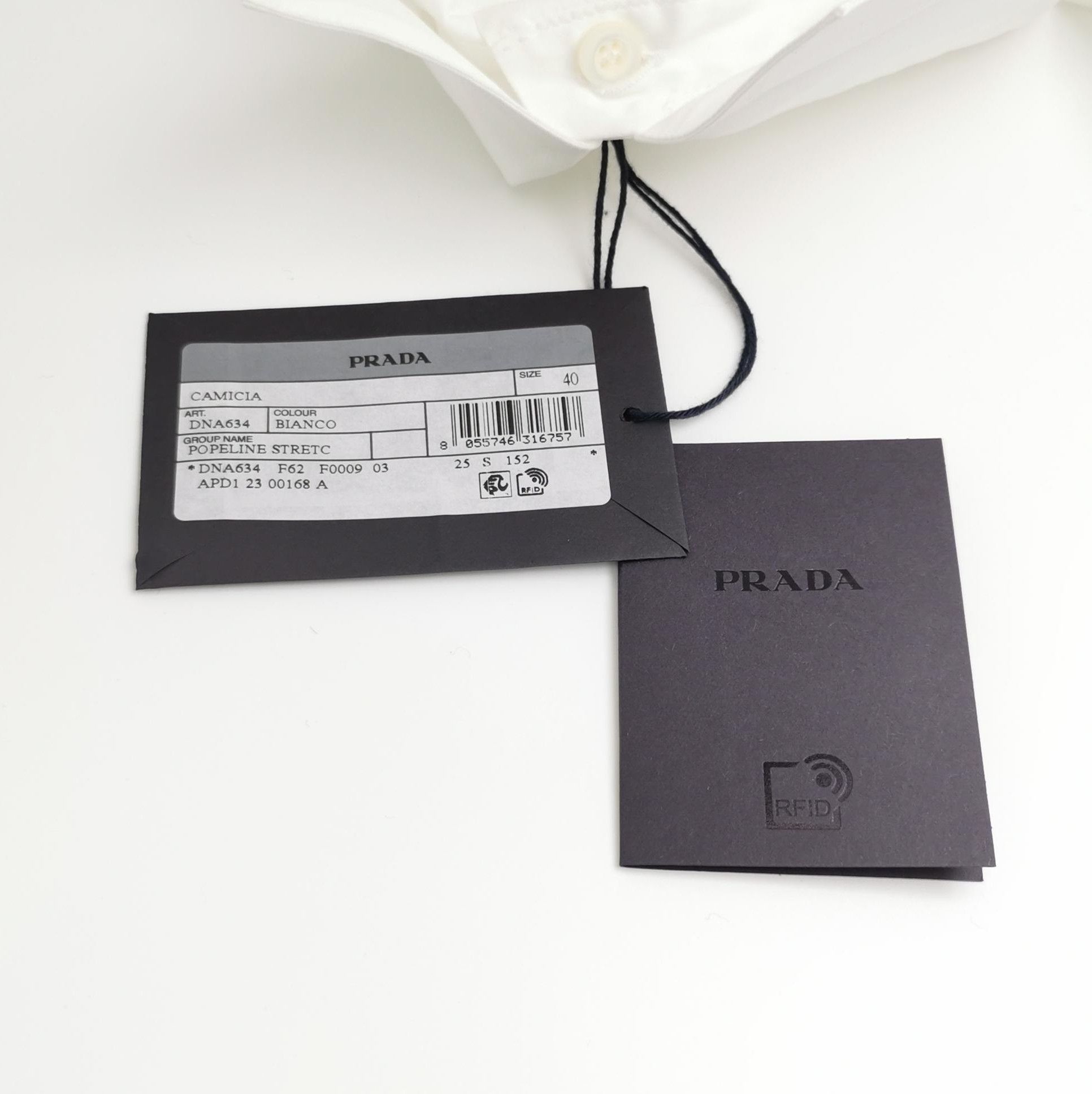 Prada Prada Classic White Cotton Button-Down Shirt 0089 Size M / US 6-8 / IT 42-44 - 3 Thumbnail