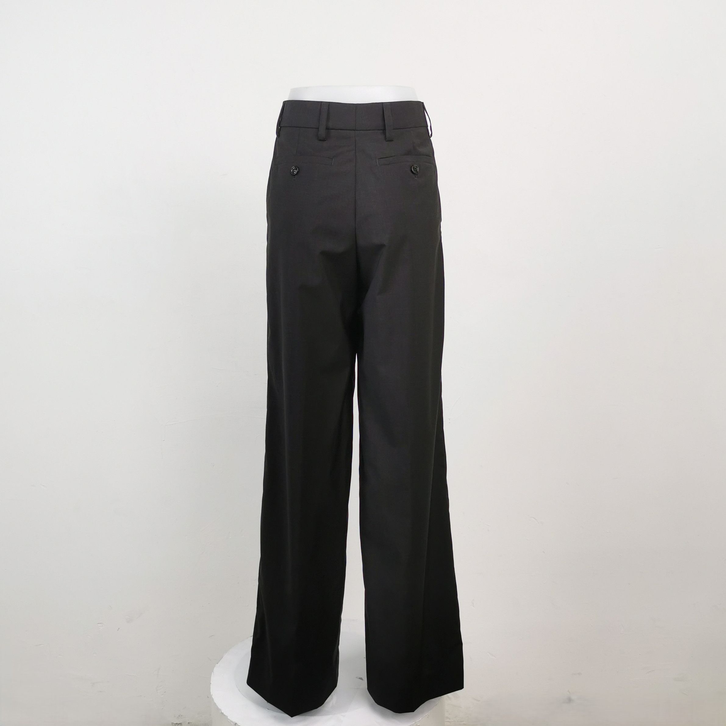 Prada Prada Black Wool Wide-Leg Trousers Size 38 0089 Size 38" / US 16 / IT 52 - 2 Thumbnail