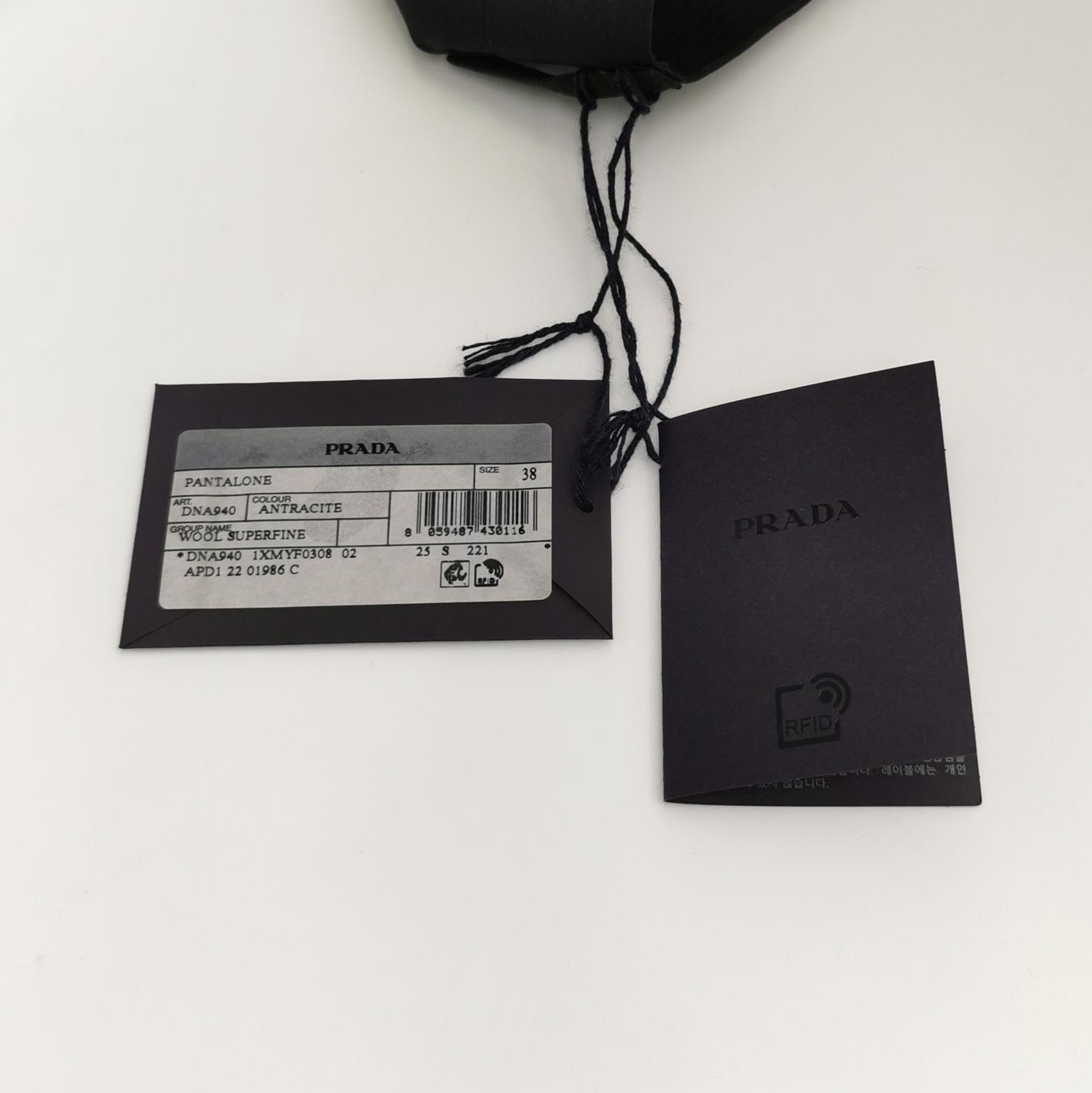 Prada Prada Black Wool Wide-Leg Trousers Size 38 0089 Size 38" / US 16 / IT 52 - 3 Thumbnail