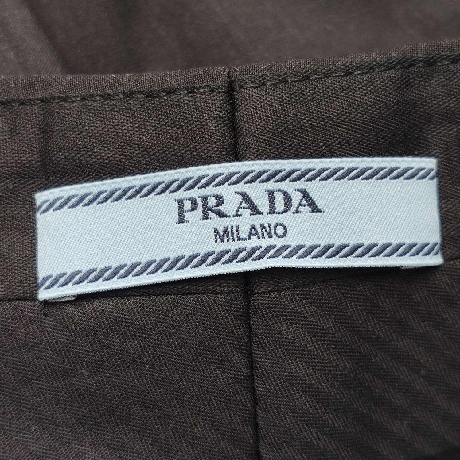 Prada Prada Black Wool Wide-Leg Trousers Size 38 0089 Size 38" / US 16 / IT 52 - 4 Thumbnail