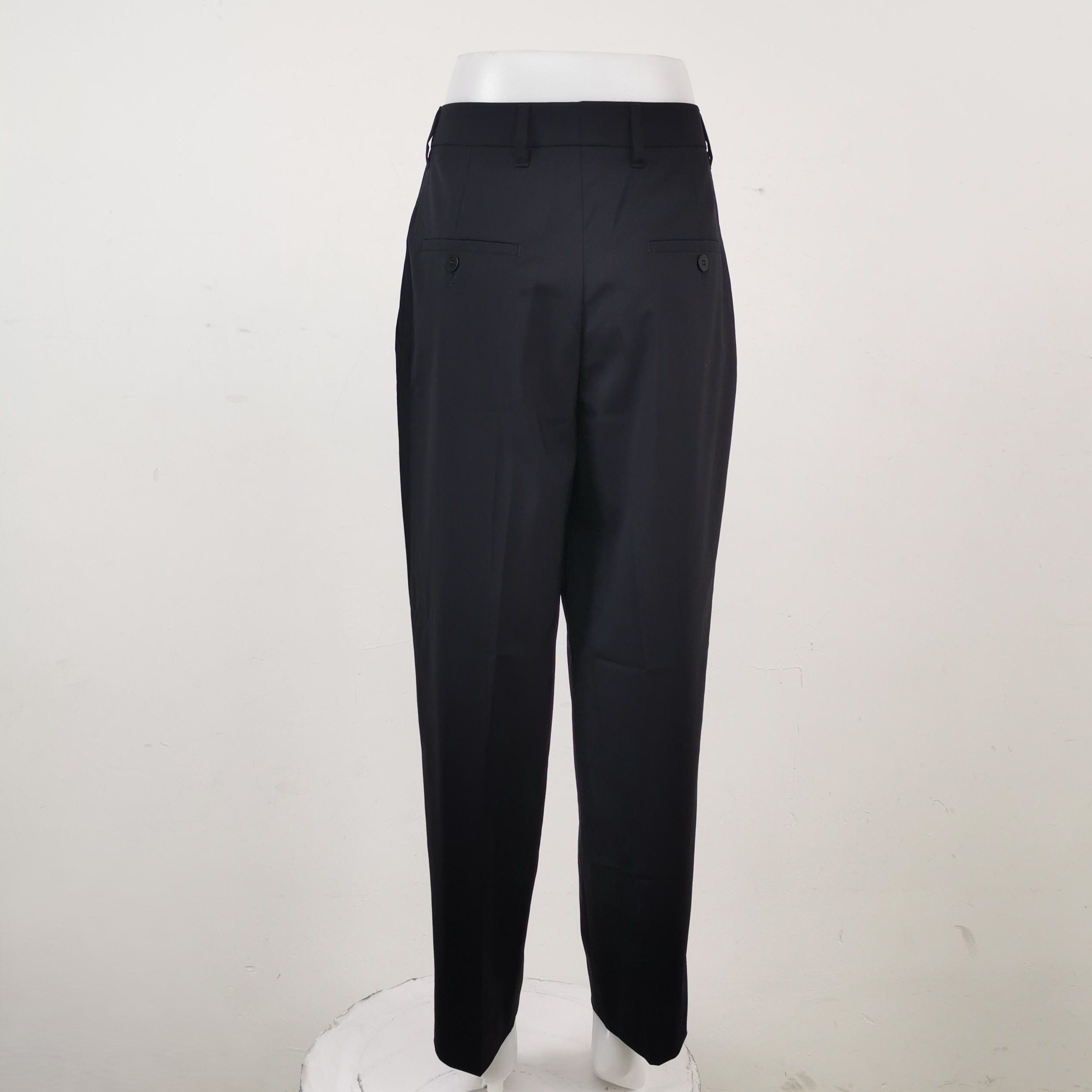 Prada Prada Black Wool Wide-Leg Trousers 0089 Size 40" / US 18 - 2 Thumbnail