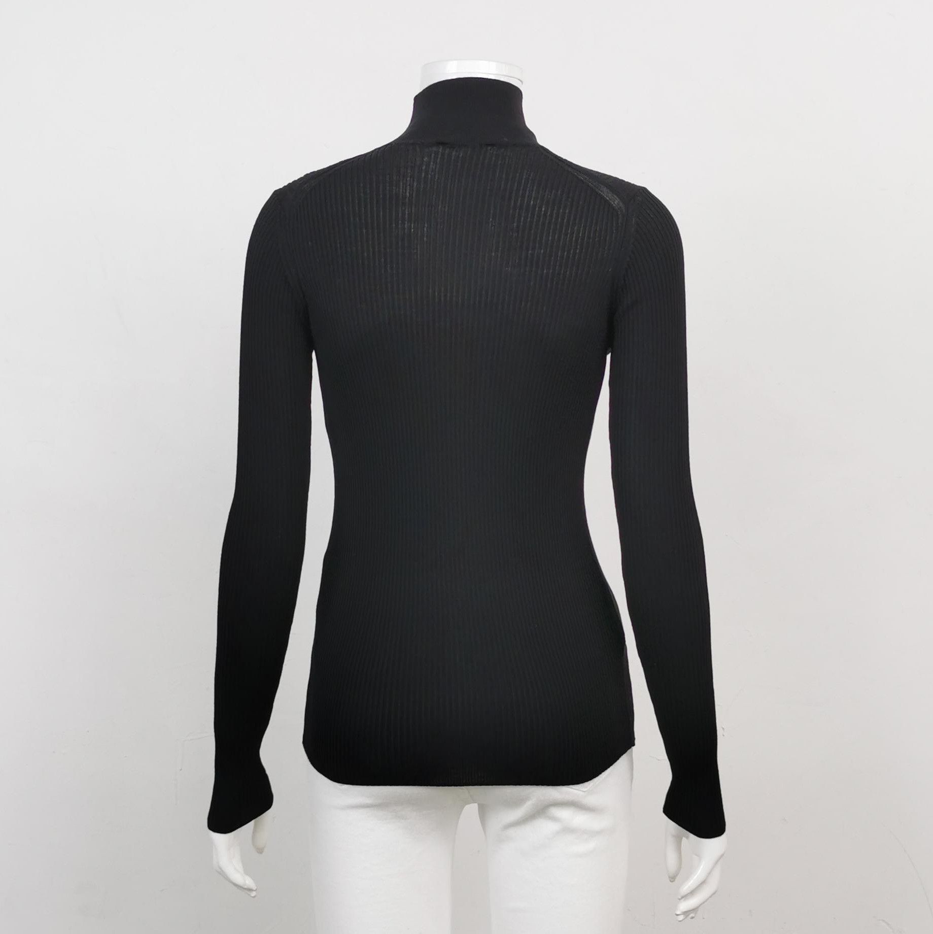 Prada Prada Black Wool Turtleneck Sweater 0089 Size XXS / US 00 / IT 34 - 2 Thumbnail