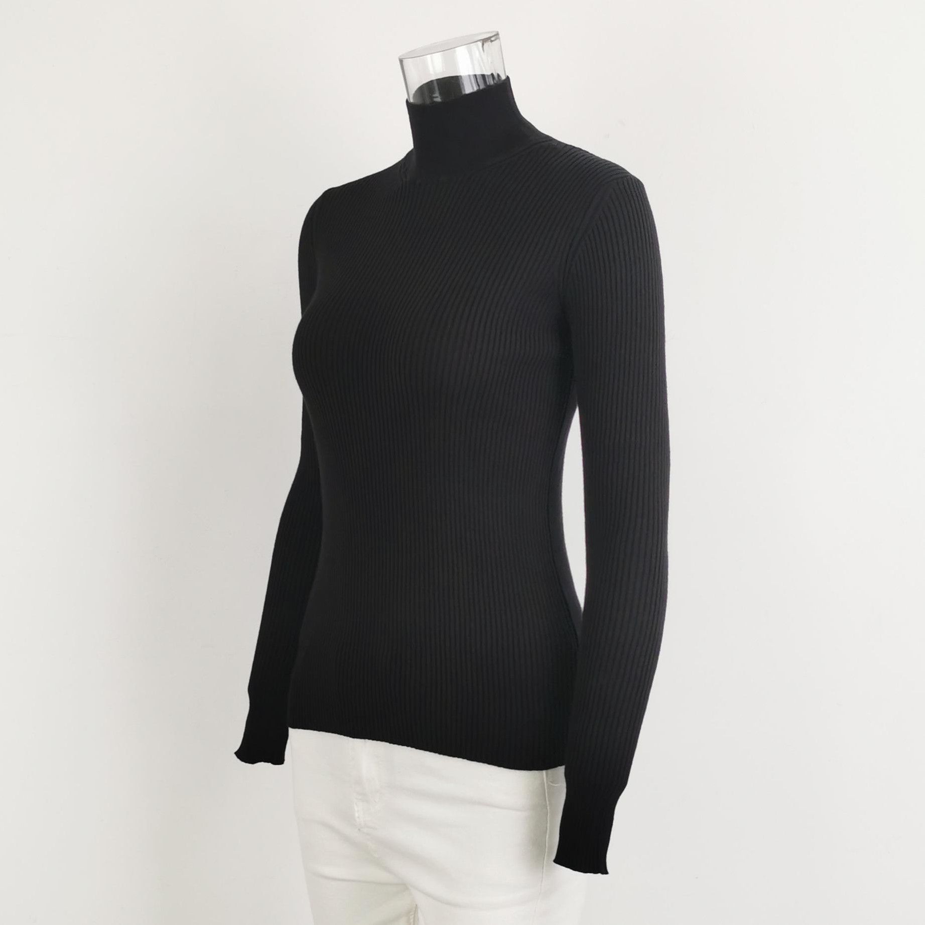 Prada Prada Black Cotton Turtleneck Knit Sweater 0089 Size XS / US 0-2 / IT 36-38 - 2 Thumbnail